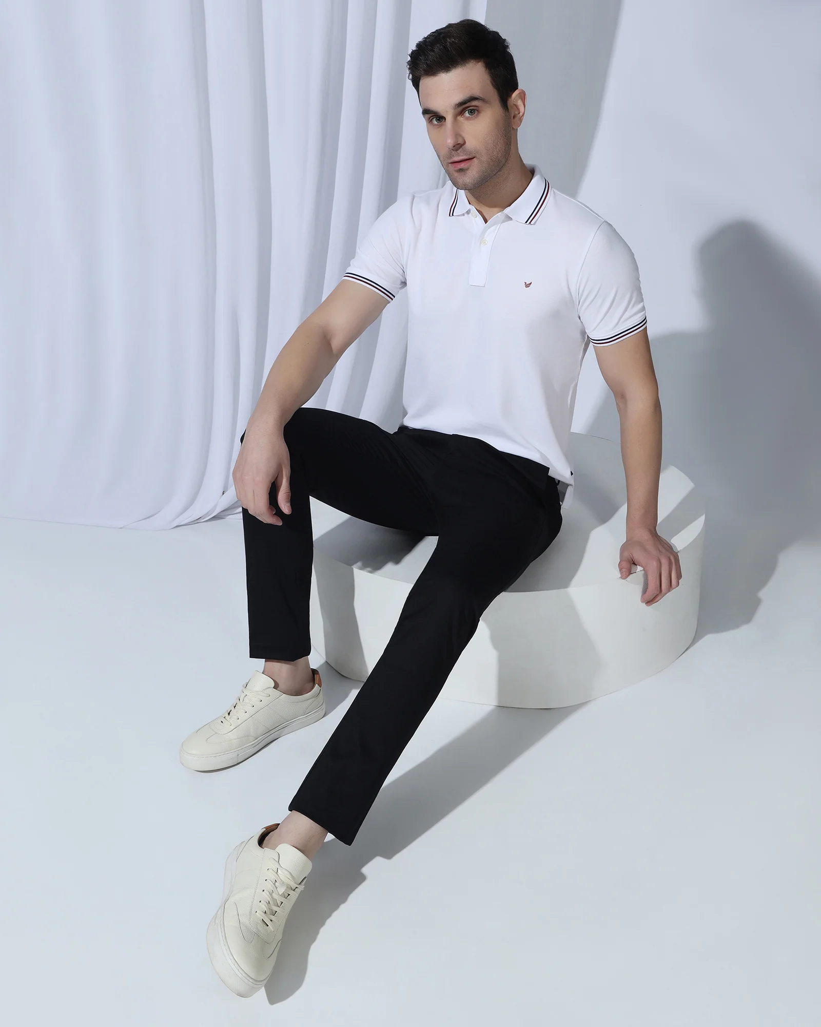 Slim Fit B-91 Casual Black Solid Khakis - Martin - Image 7