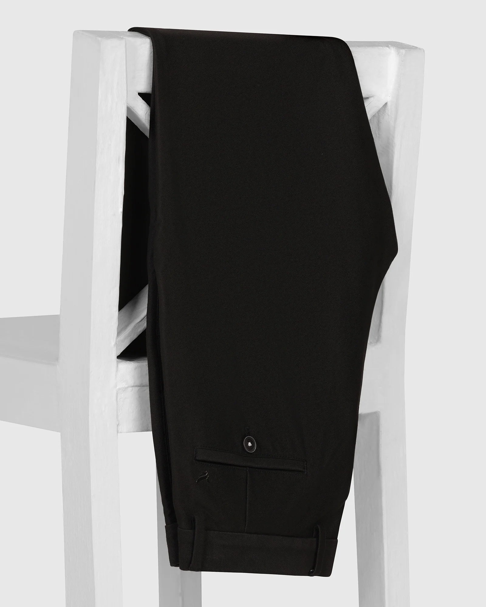 Slim Fit B-91 Casual Black Solid Khakis - Victor - Image 5