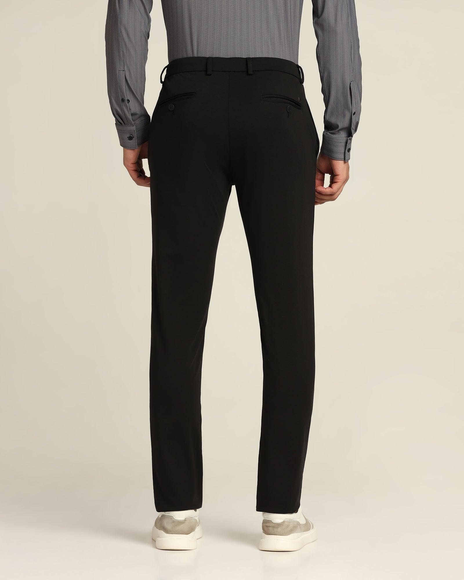 TechPro Slim Fit B-91 Casual Black Solid Khakis - Ziea - Image 2