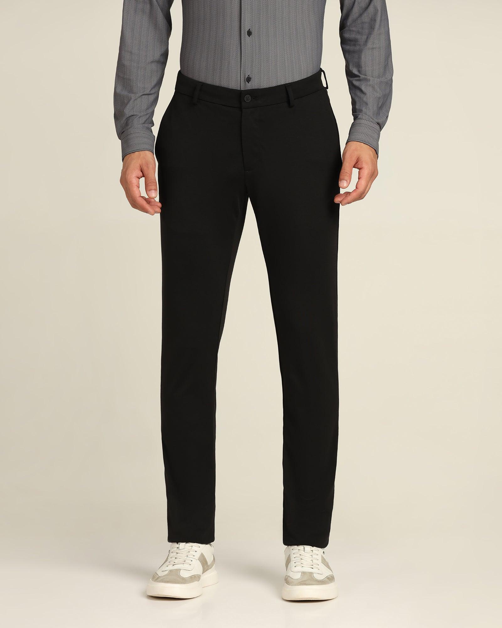 TechPro Slim Fit B-91 Casual Black Solid Khakis - Ziea - Image 3