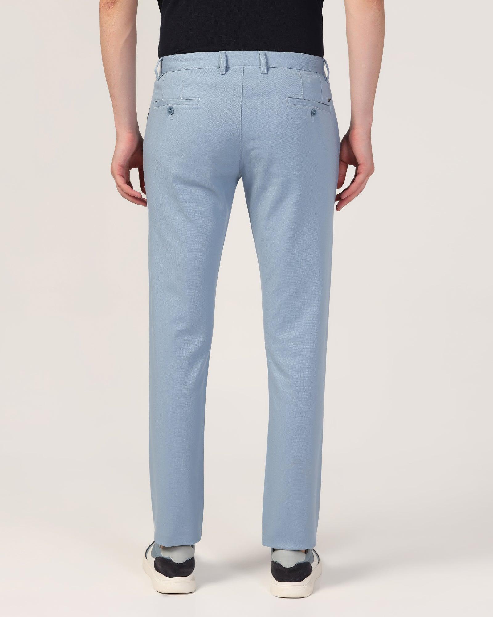 Slim Fit B-91 Casual Blue Solid Khakis - Mint - Image 2