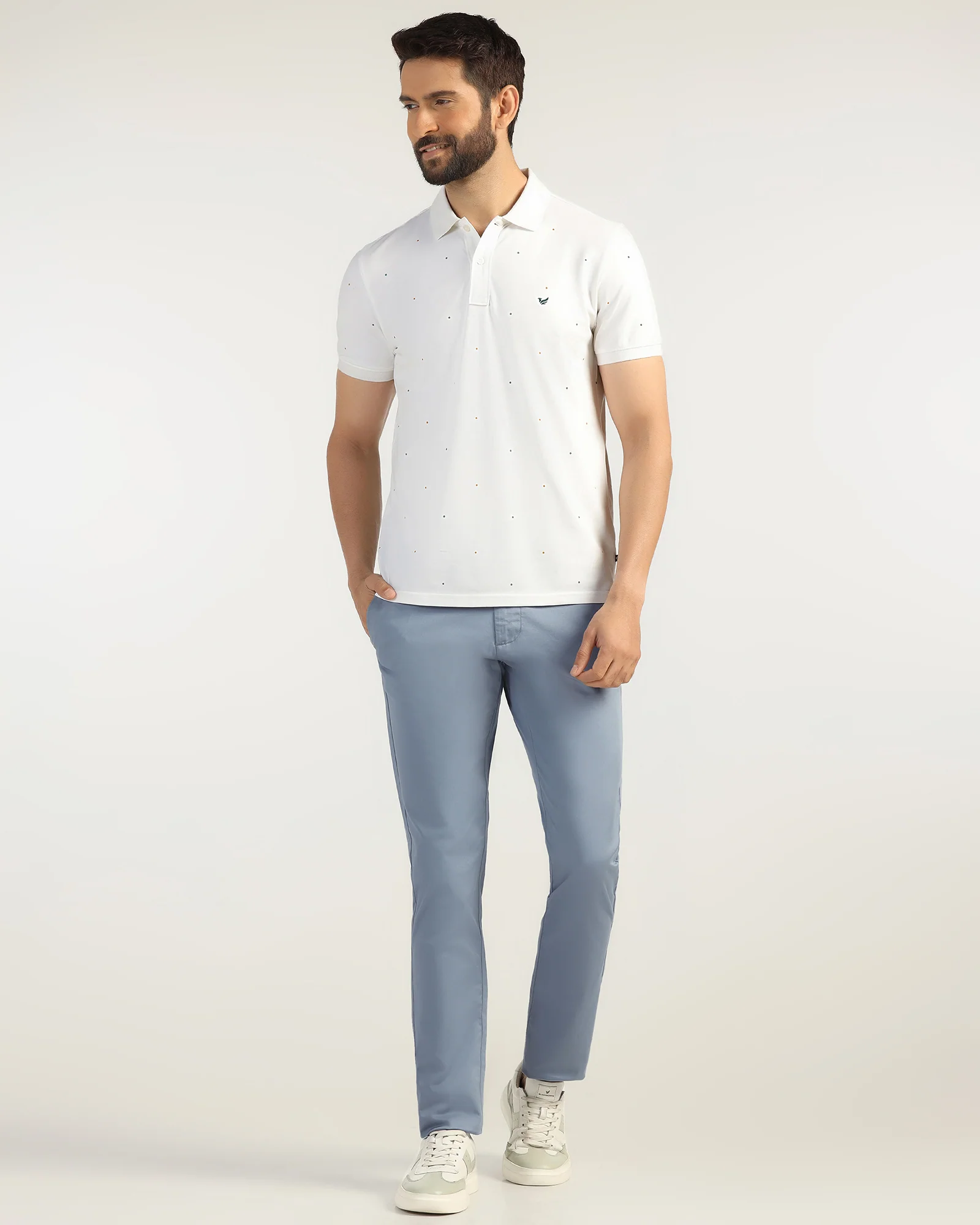 Slim Fit B-91 Casual Blue Solid Khakis - Martin - Image 7