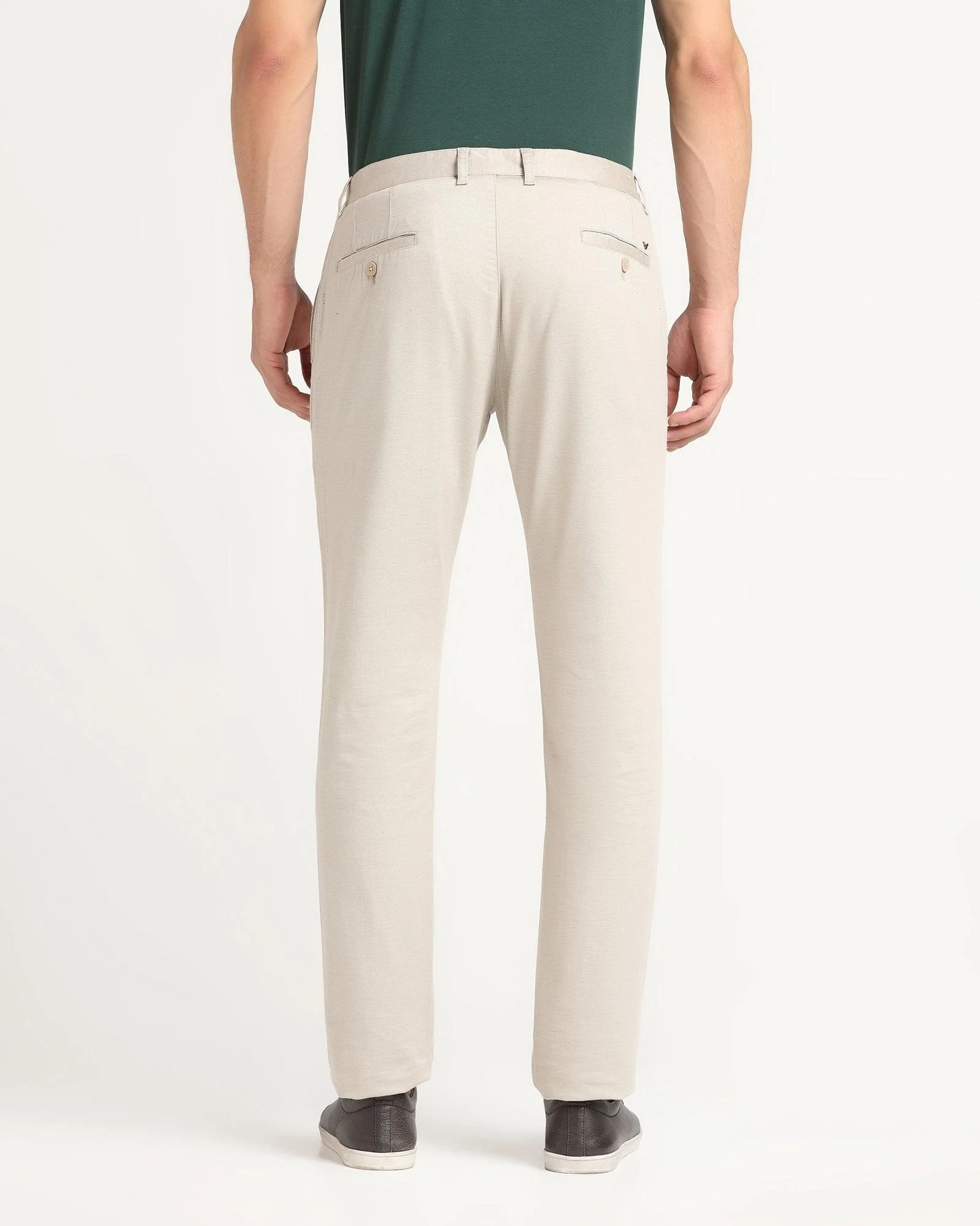 Slim Fit B-91 Casual Cream Printed Khakis - Reno - Image 2