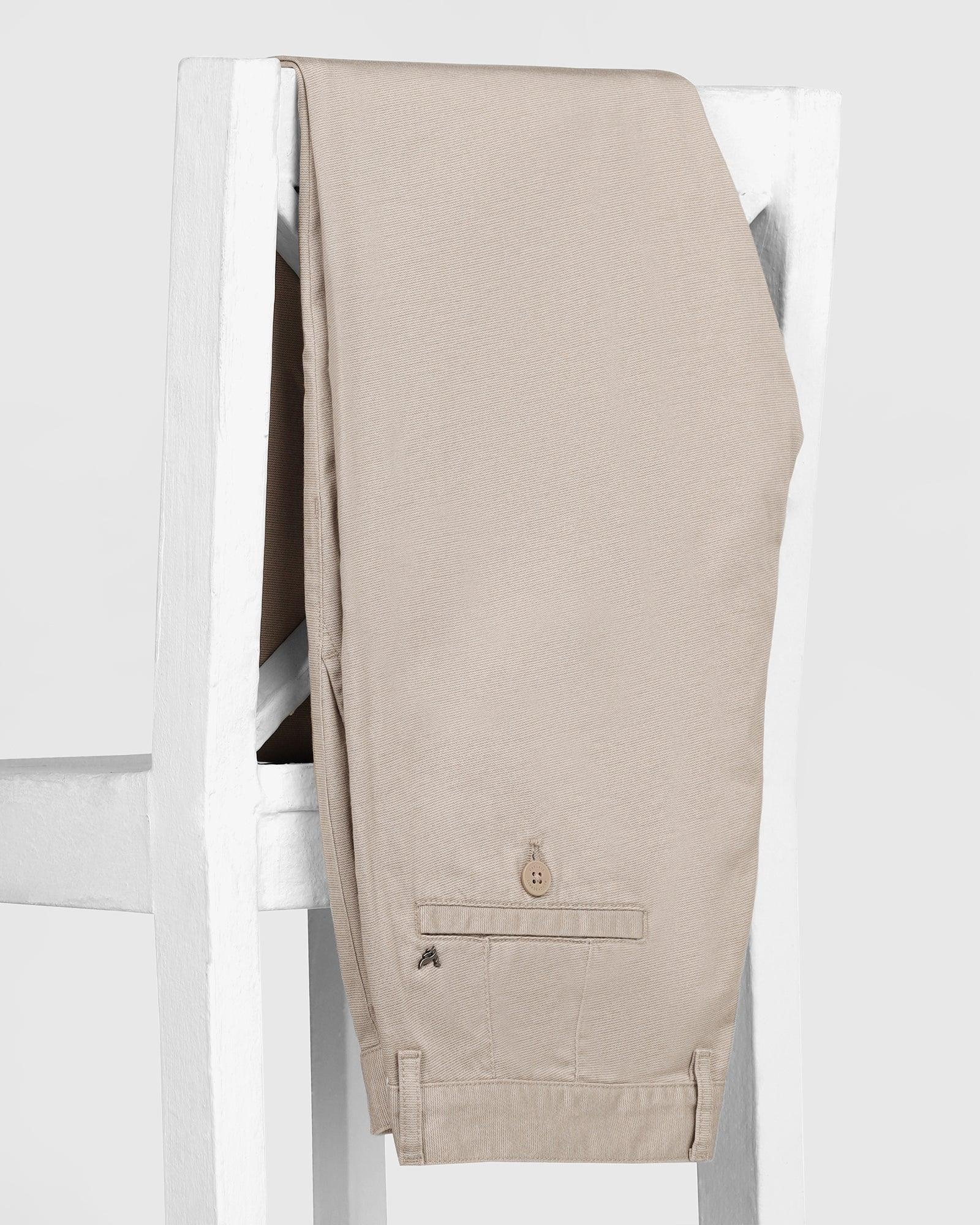 Slim Fit B-91 Casual Cream Printed Khakis - Reno - Image 5
