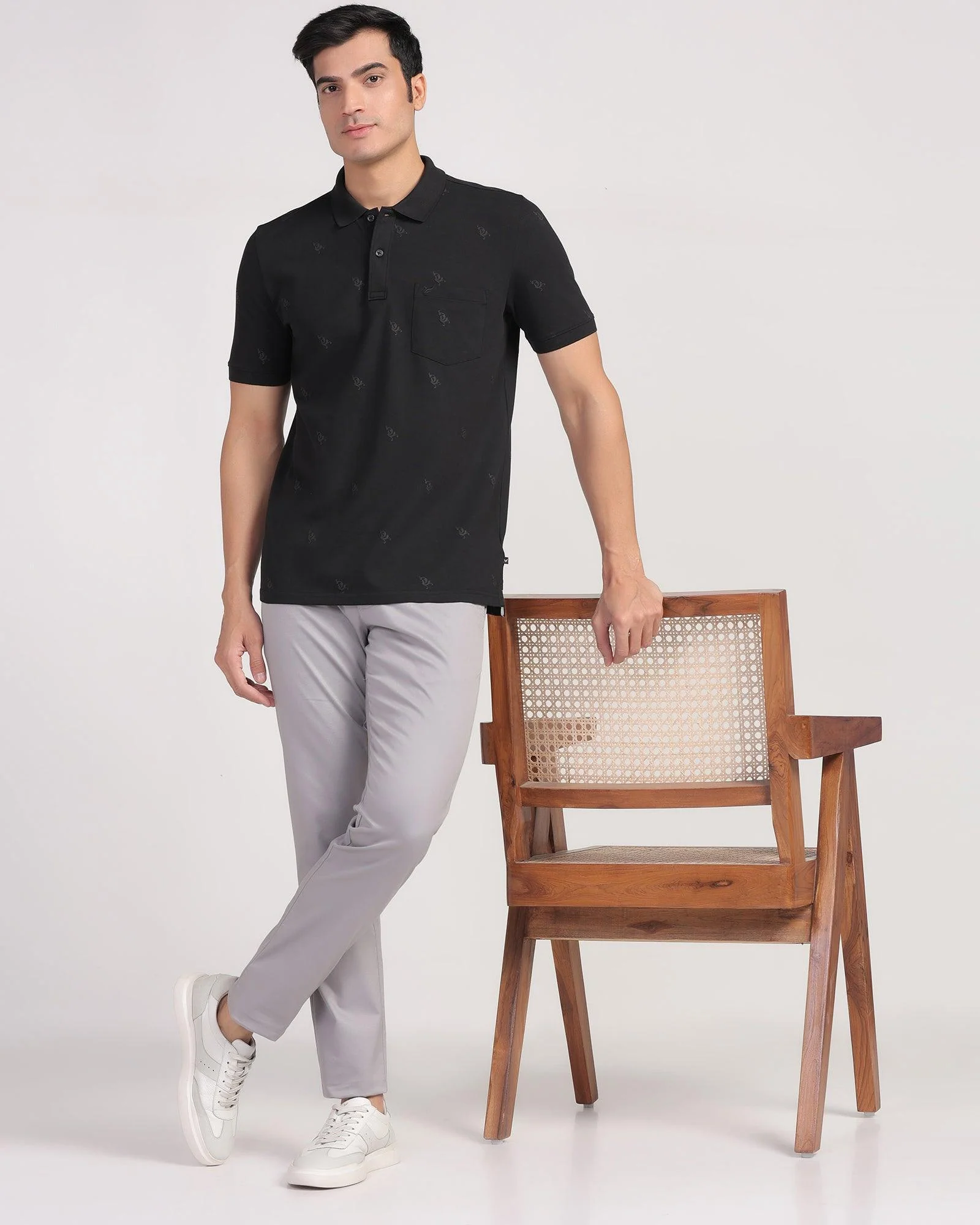 Temp Tech Slim Fit B-91 Casual Grey Solid Khakis - Henry - Image 6