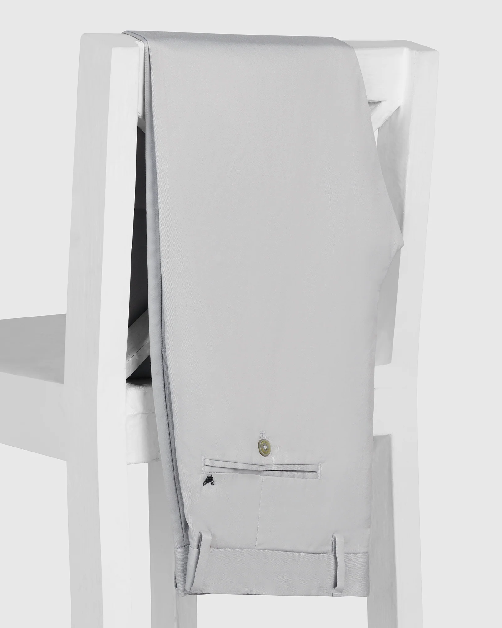 Slim Fit B-91 Casual Light Grey Solid Khakis - Martin - Image 5