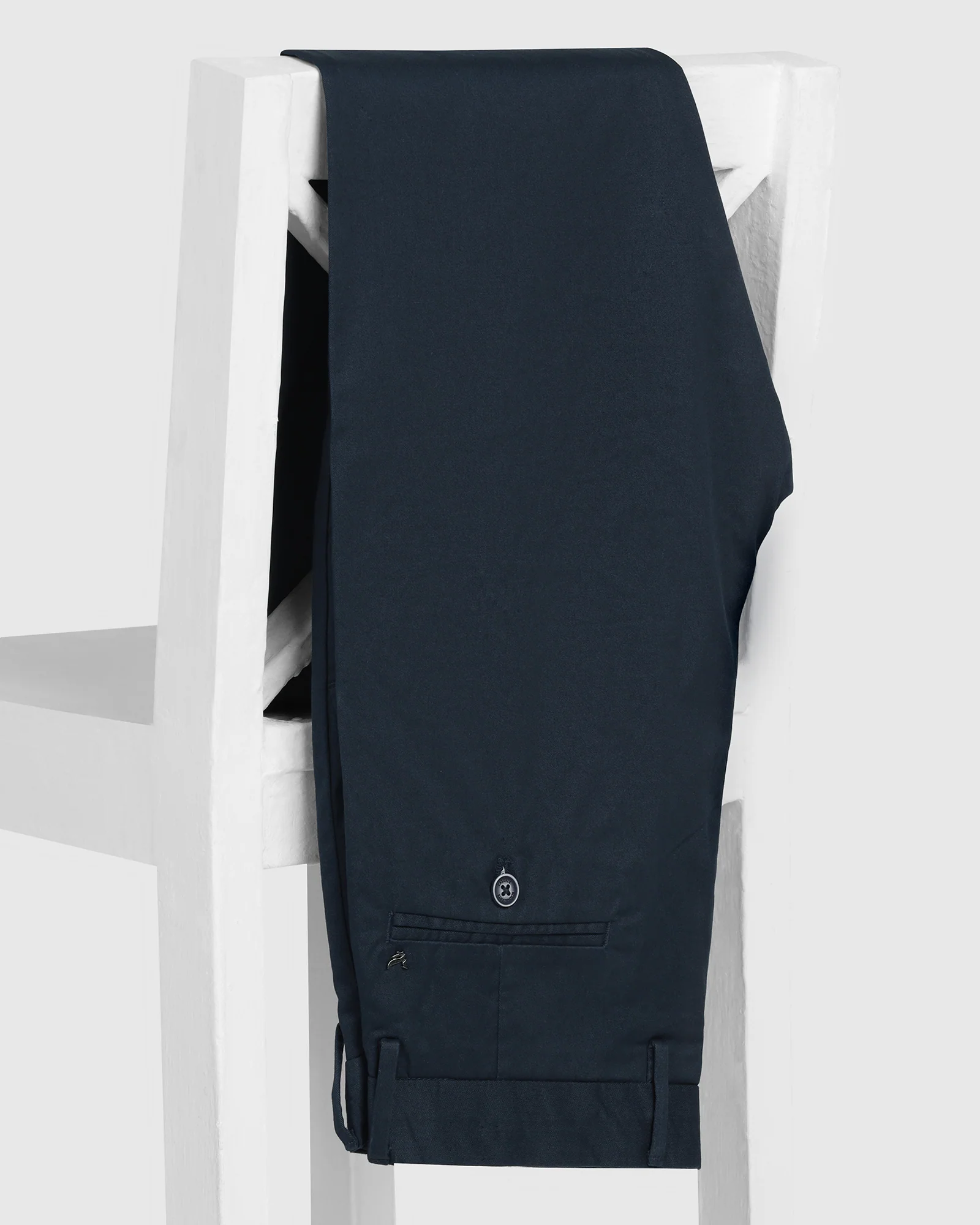 Slim Fit B-91 Casual Navy Solid Khakis - Martin - Image 5