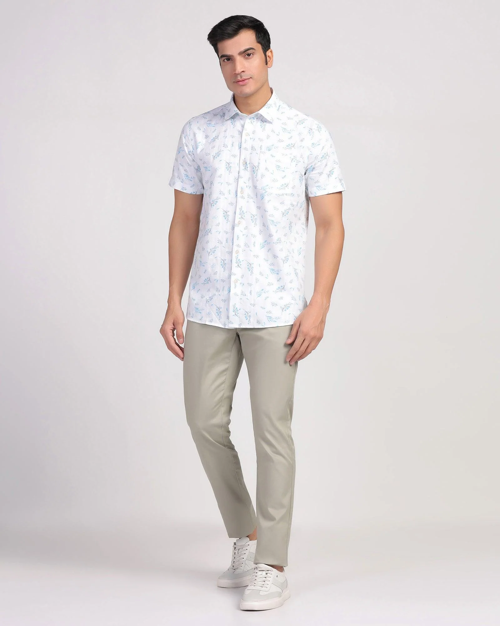 Temp Tech Slim Fit B-91 Casual Olive Solid Khakis - Henry - Image 3