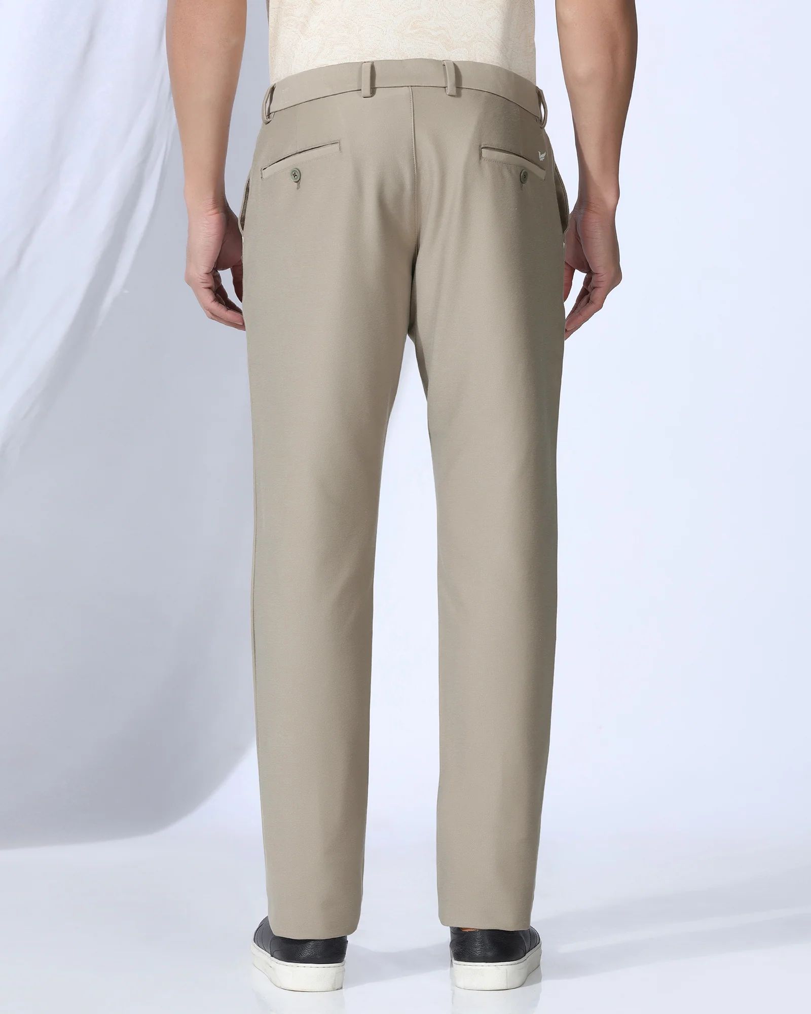 Slim Fit B-91 Casual Pistachio Solid Khakis - Victor - Image 2