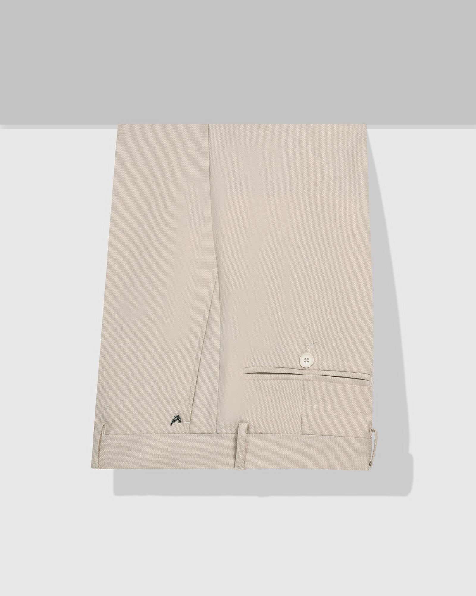 Slim Fit B-91 Formal Beige Textured Trouser - Otto - Image 5