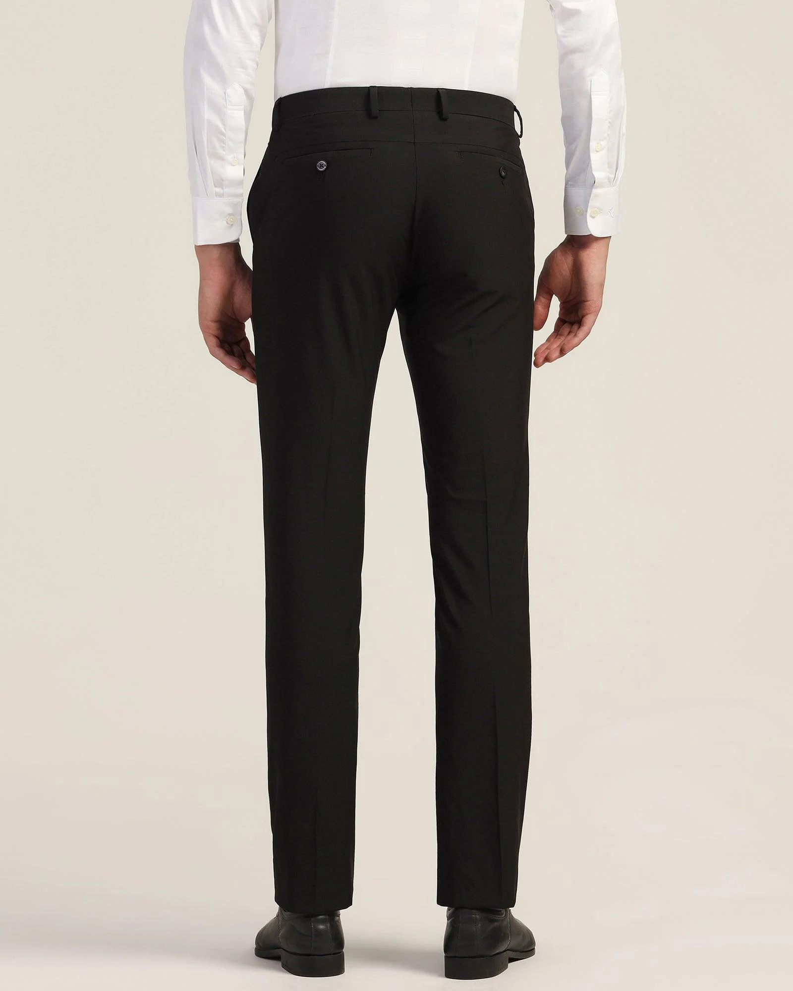 Slim Fit B-91 Formal Black Solid Trouser - Black - Image 2