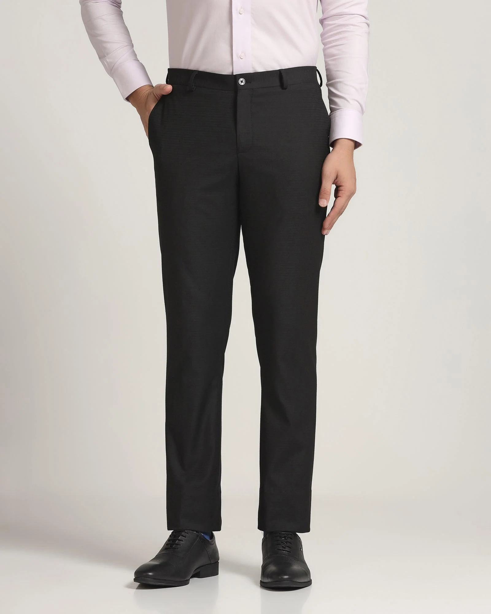Slim Fit B-91 Formal Black Stripe Trouser - Tufit - Image 3