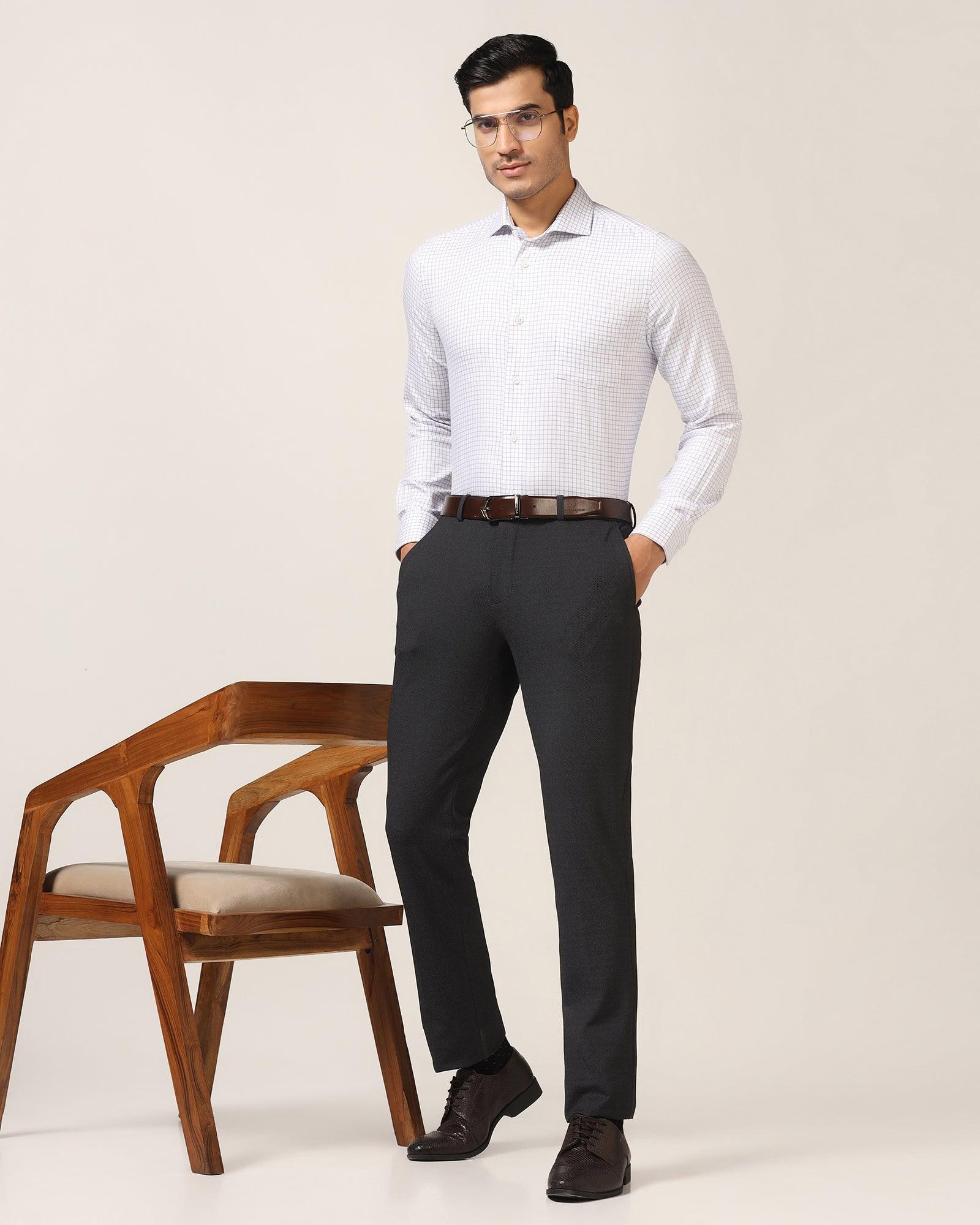 Slim Fit B-91 Formal Black Textured Trouser - Ace - Image 6