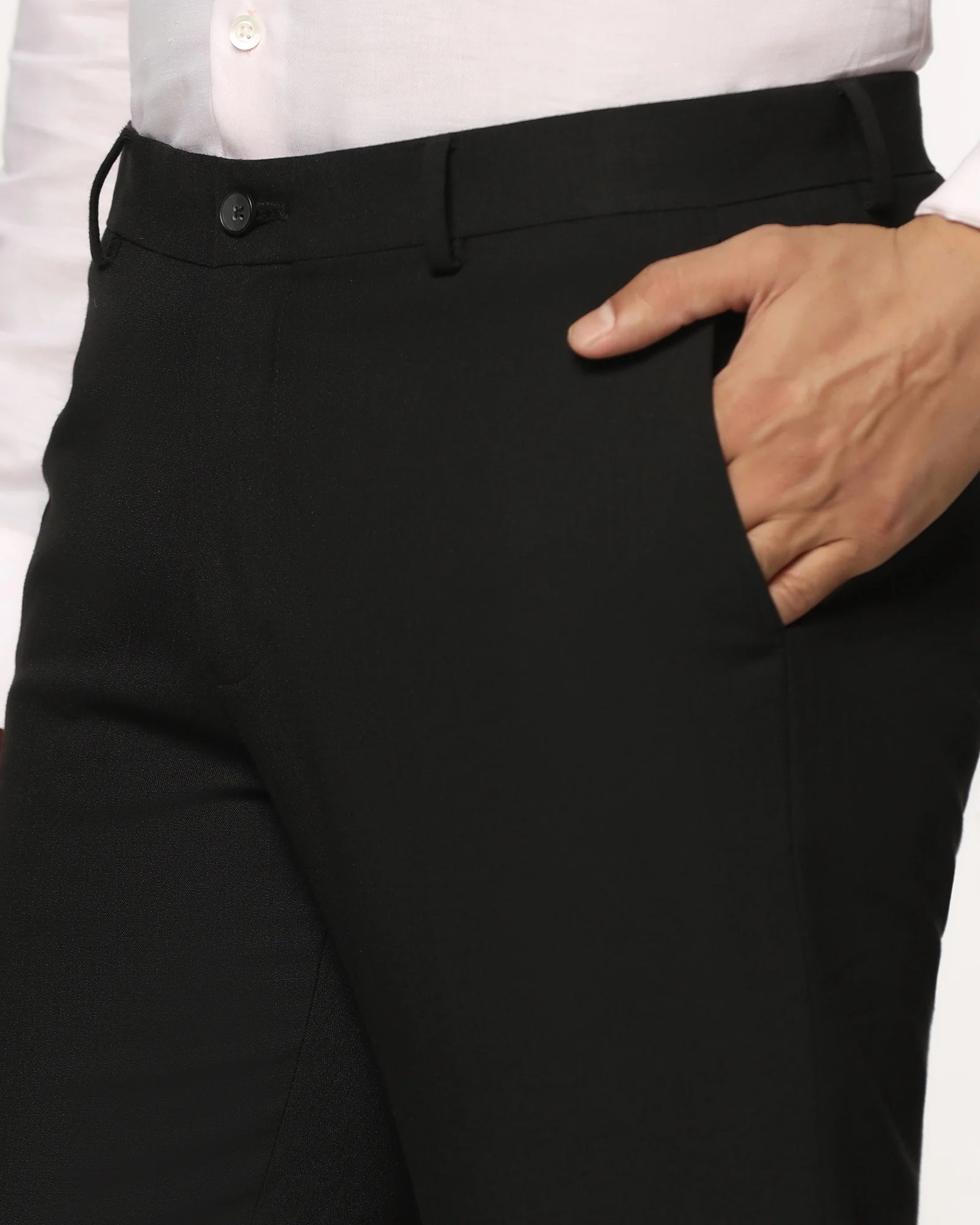 Slim Fit B-91 Formal Black Textured Trouser - Tumi - Image 4