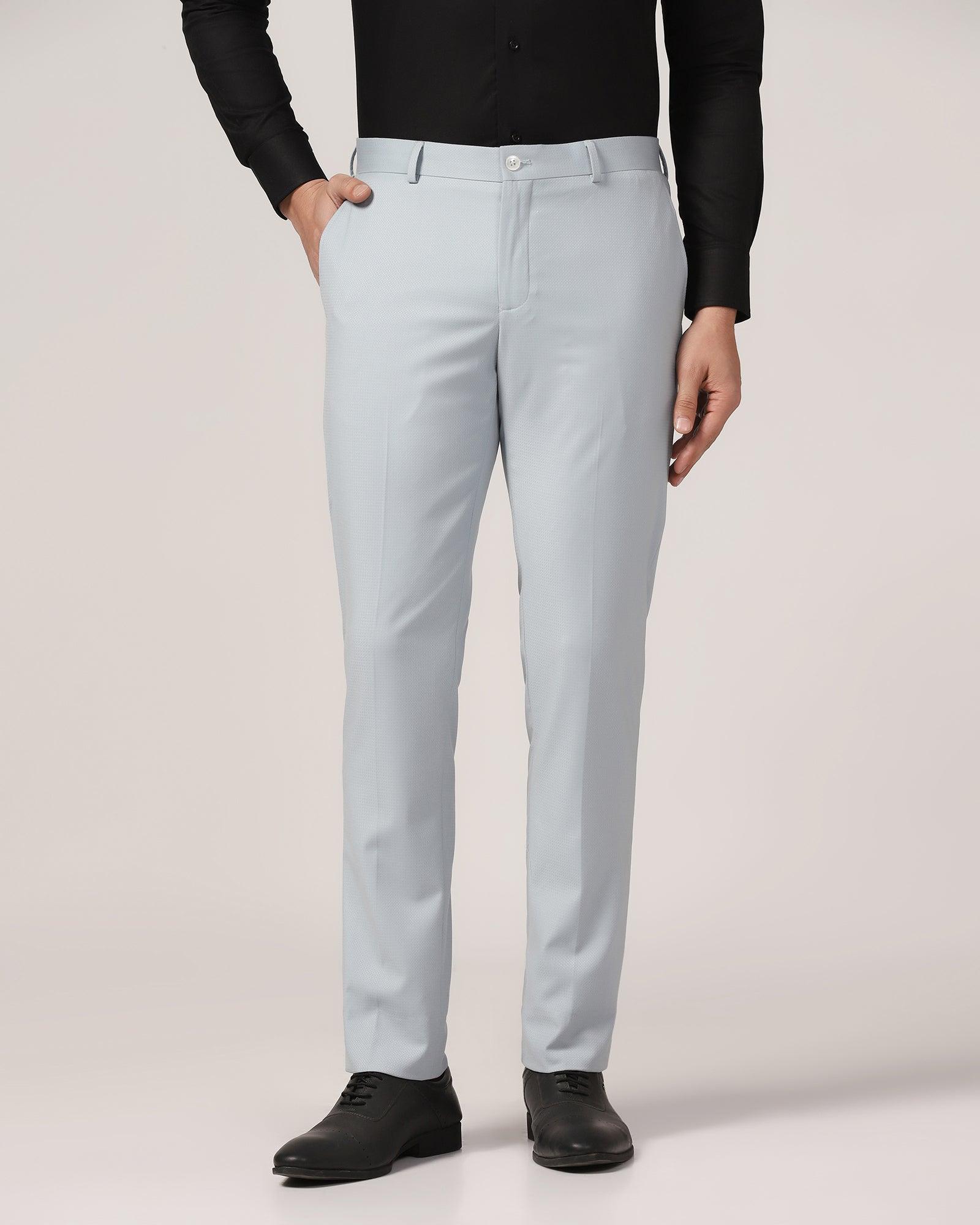 Slim Fit B-91 Formal Blue Textured Trouser - Adler - Image 3