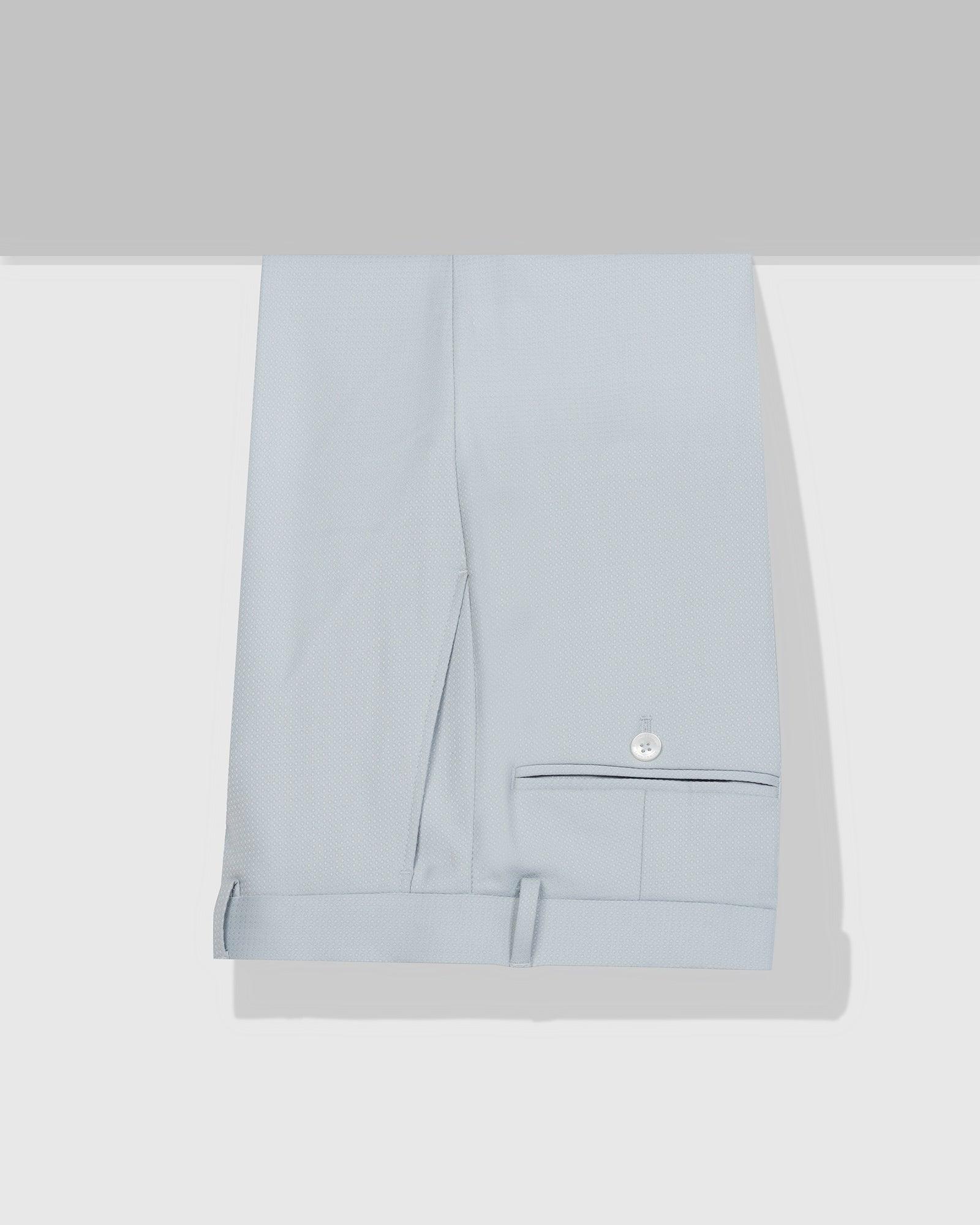 Slim Fit B-91 Formal Blue Textured Trouser - Adler - Image 5