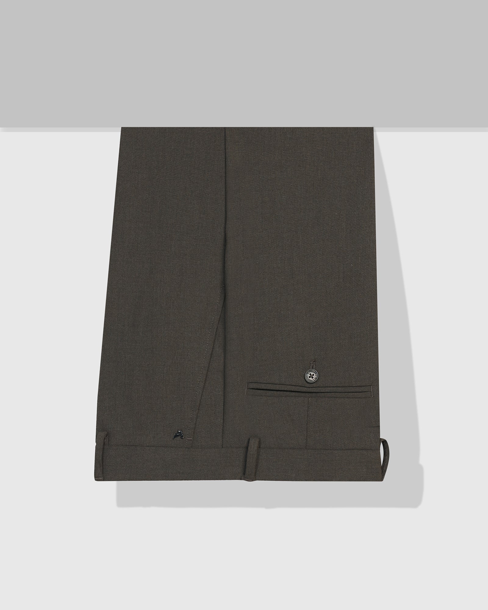 Slim Fit B-91 Formal Brown Solid Trouser - Jonny - Image 5