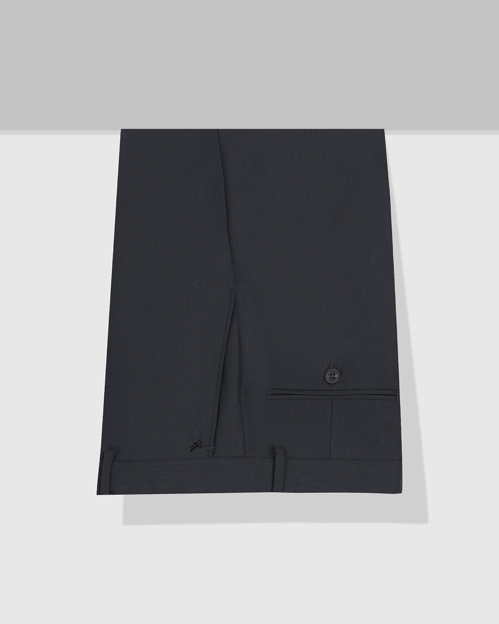 Slim Fit B-91 Formal Dark Grey Textured Trouser - Fendi - Image 5