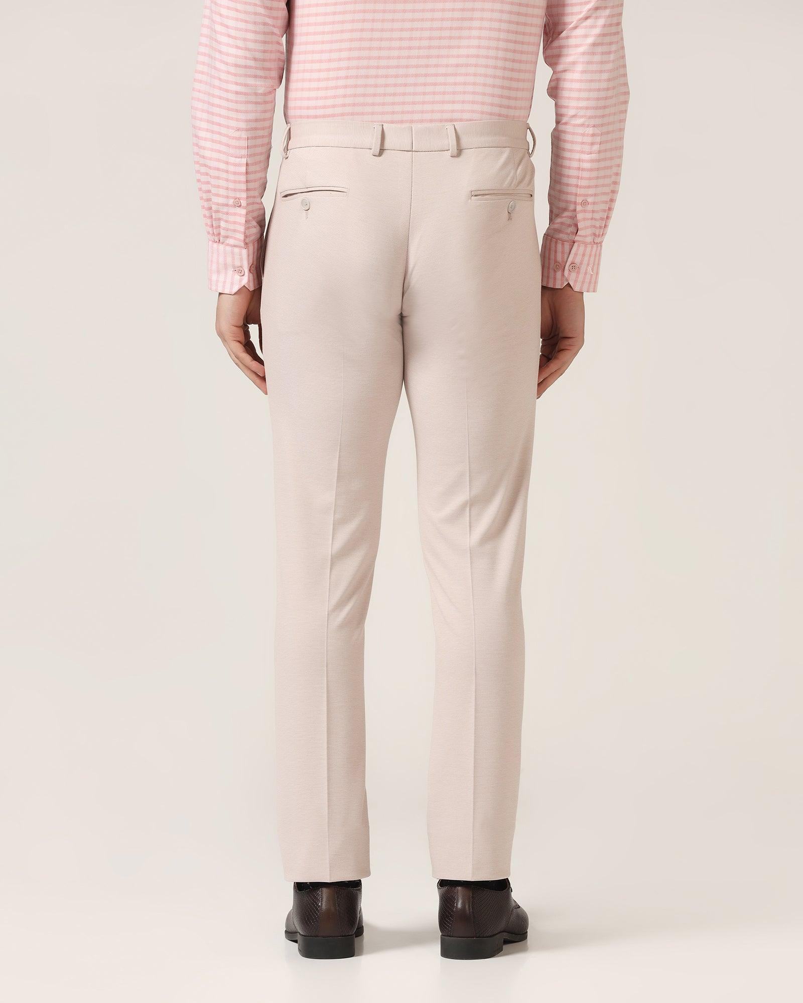 Slim Fit B-91 Formal Dusty Pink Textured Trouser - Steve - Image 2