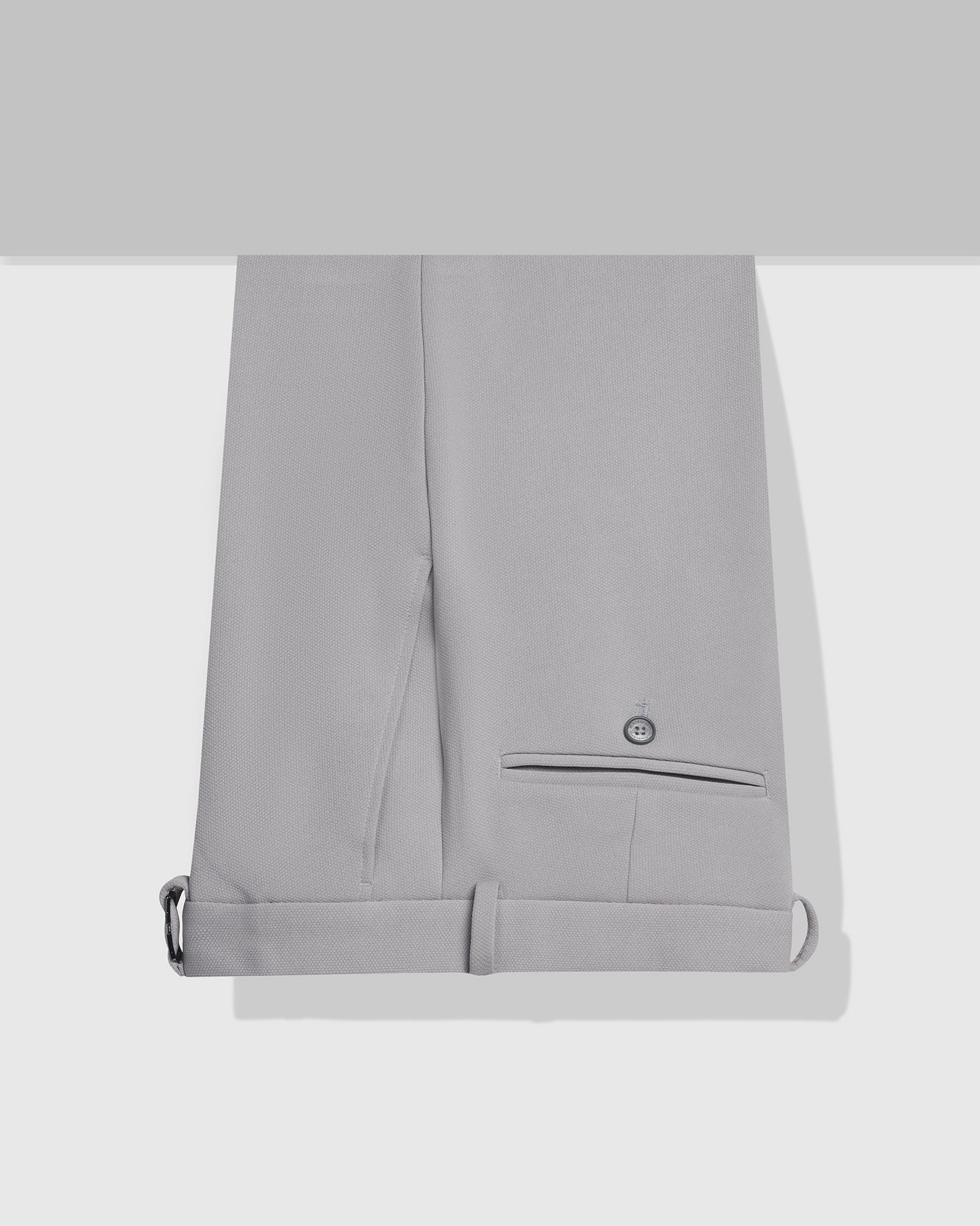 Slim Fit B-91 Formal Grey Textured Trouser - Davidoff - Image 5