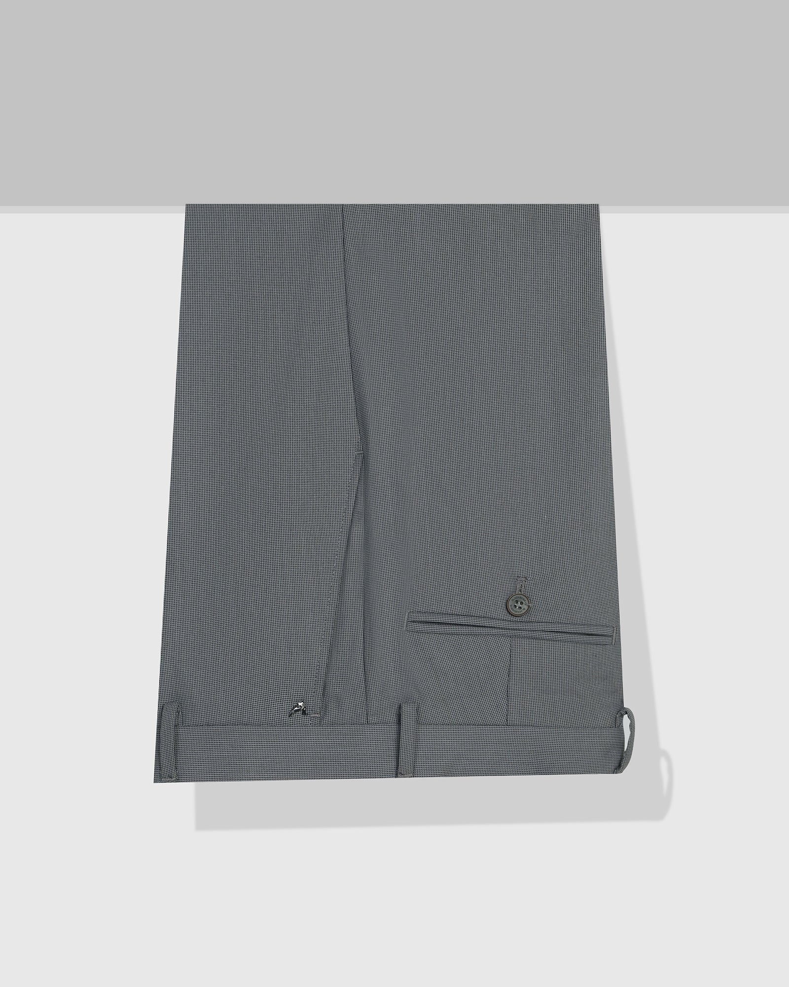 Slim Fit B-91 Formal Grey Textured Trouser - Fendi - Image 5