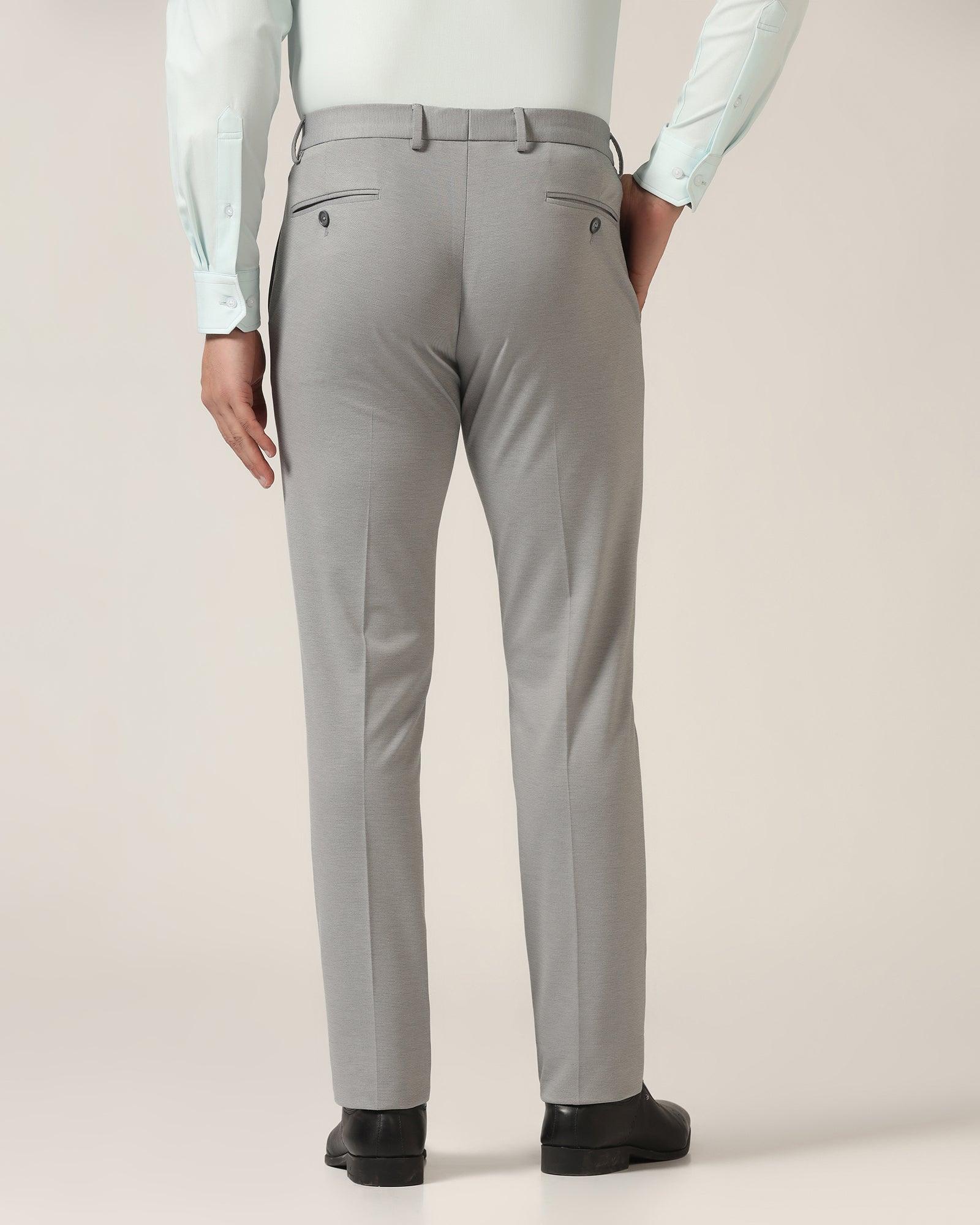 Slim Fit B-91 Formal Grey Textured Trouser - Steve - Image 2