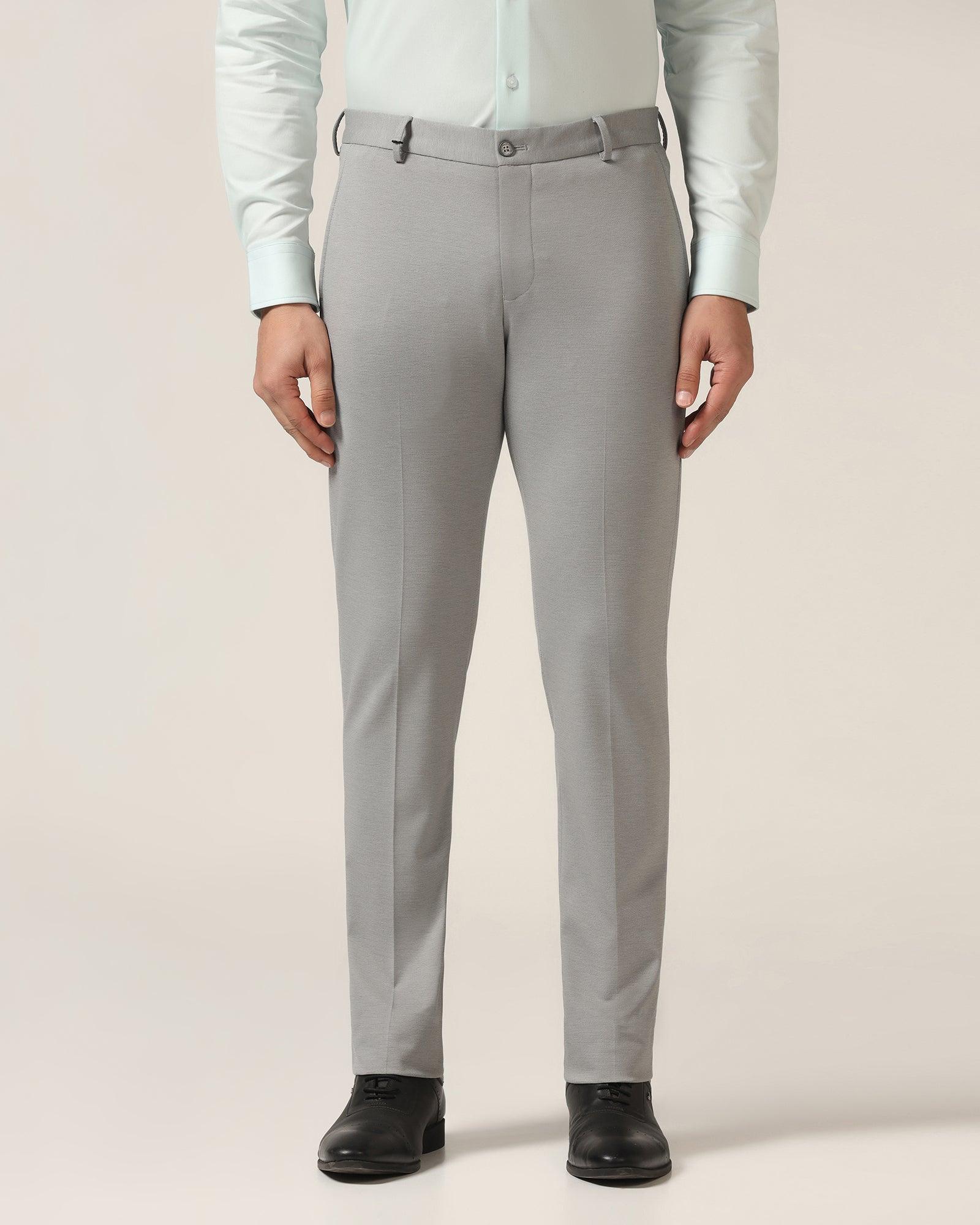 Slim Fit B-91 Formal Grey Textured Trouser - Steve - Image 3