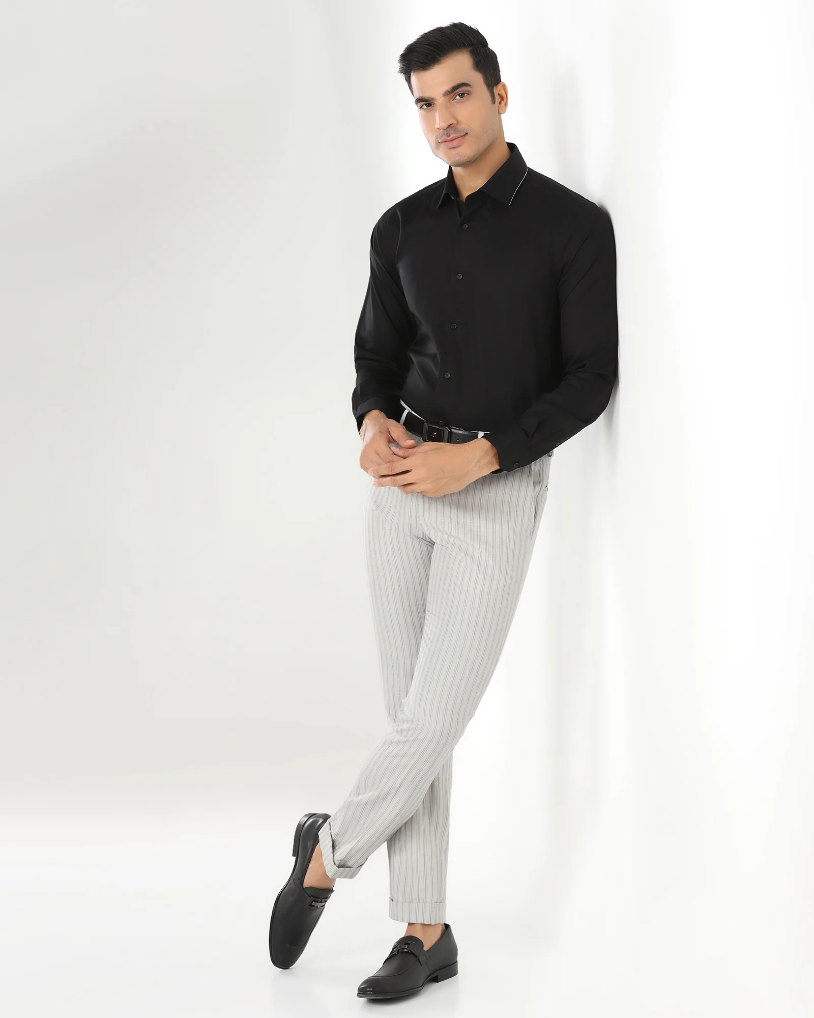Slim Fit B-91 Formal Light Grey Stripe Trouser - Nautica - Image 7