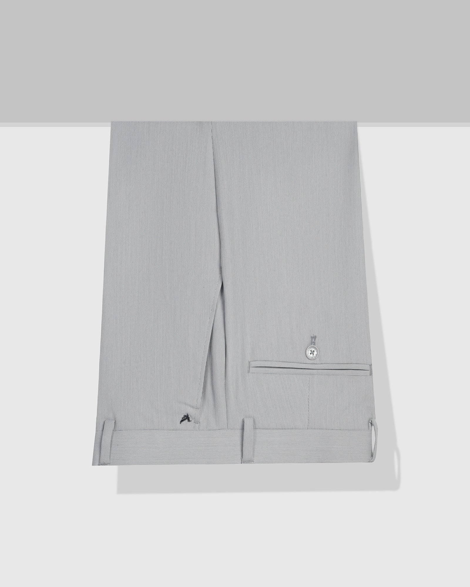 Slim Fit B-91 Formal Light Grey Stripe Trouser - Ninja - Image 5