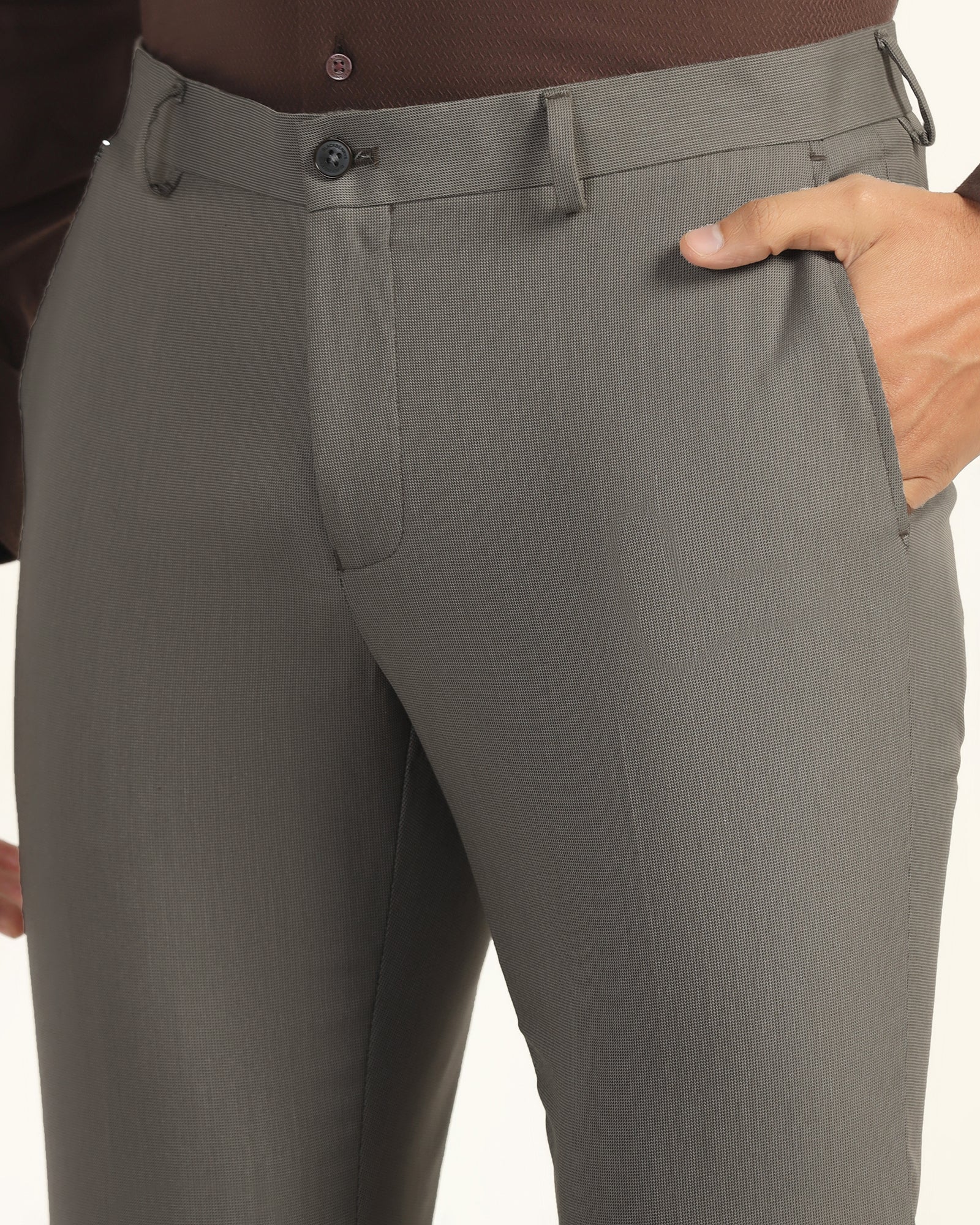 Slim Fit B-91 Formal Mouse Textured Trouser - Fendi - Image 4