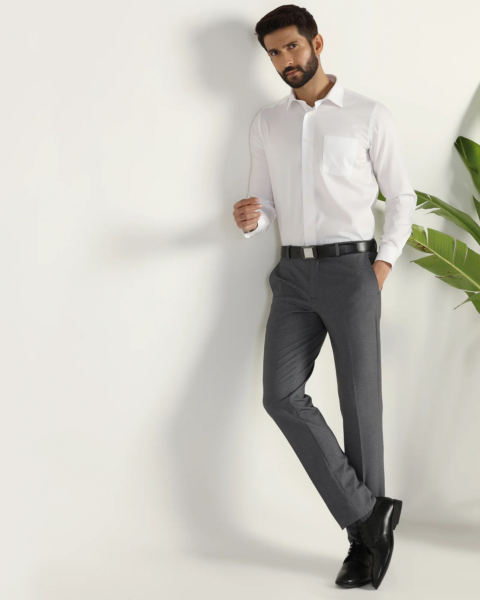 Slim Fit B-91 Formal Navy Printed Trouser - Enzo - Image 7