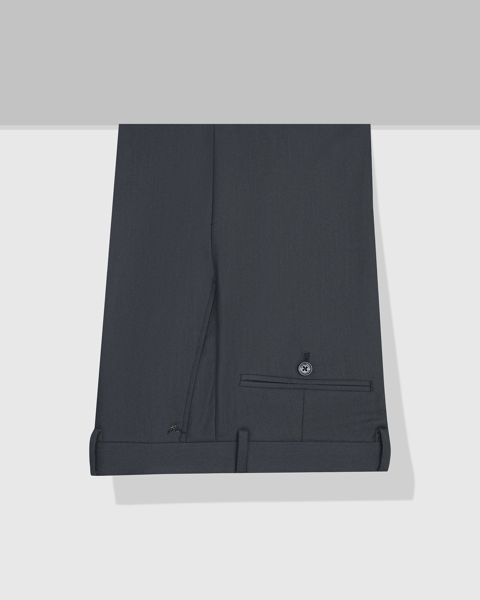 Slim Fit B-91 Formal Navy Textured Trouser - Fendi - Image 5