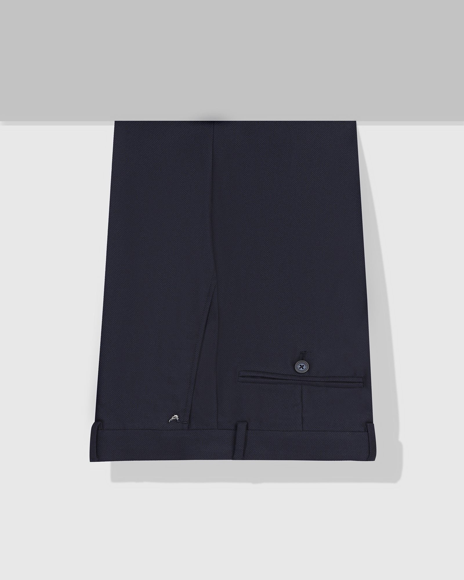 Slim Fit B-91 Formal Navy Textured Trouser - Otto - Image 5