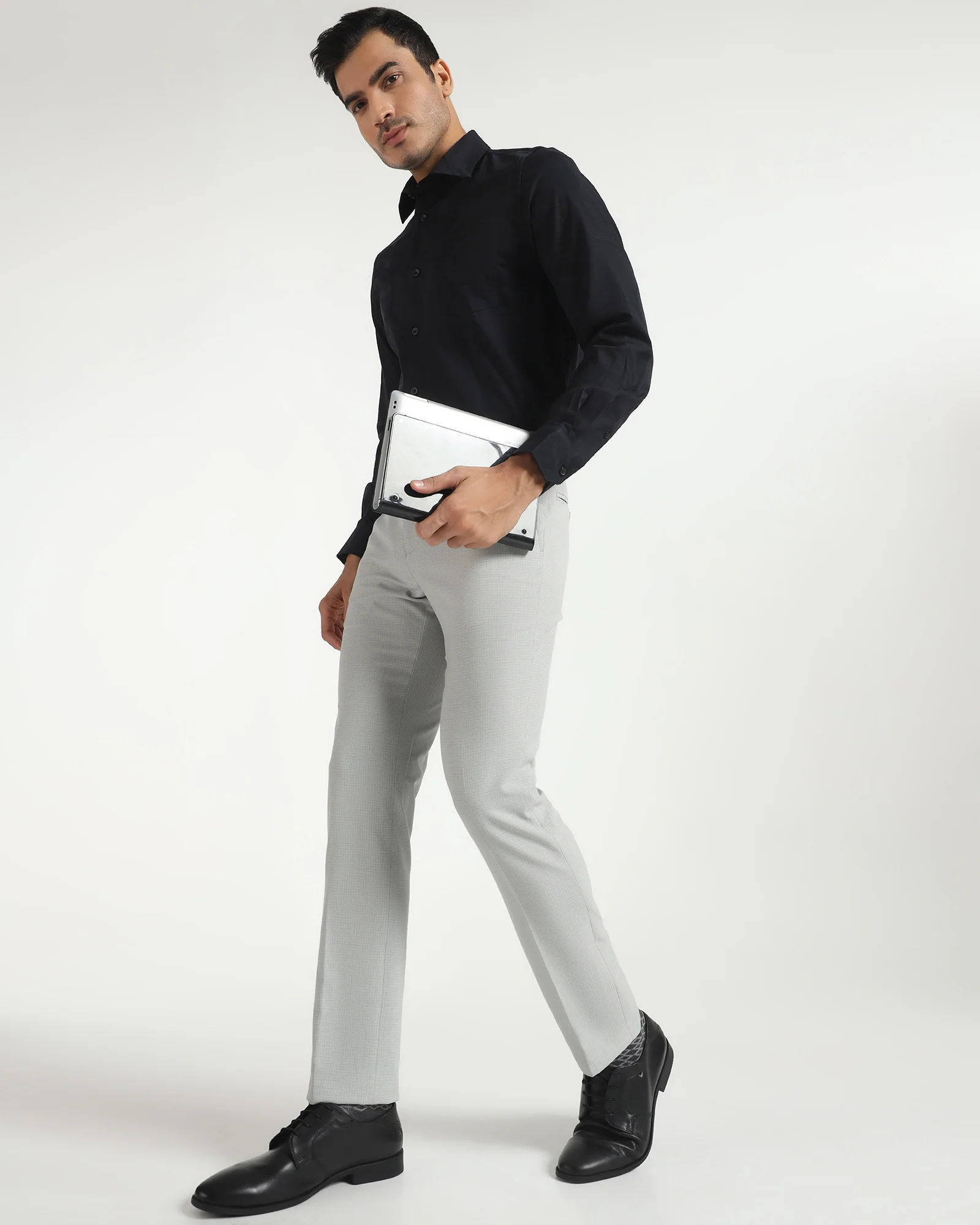 Slim Fit B-91 Formal Olive Textured Trouser - Tom - Image 7