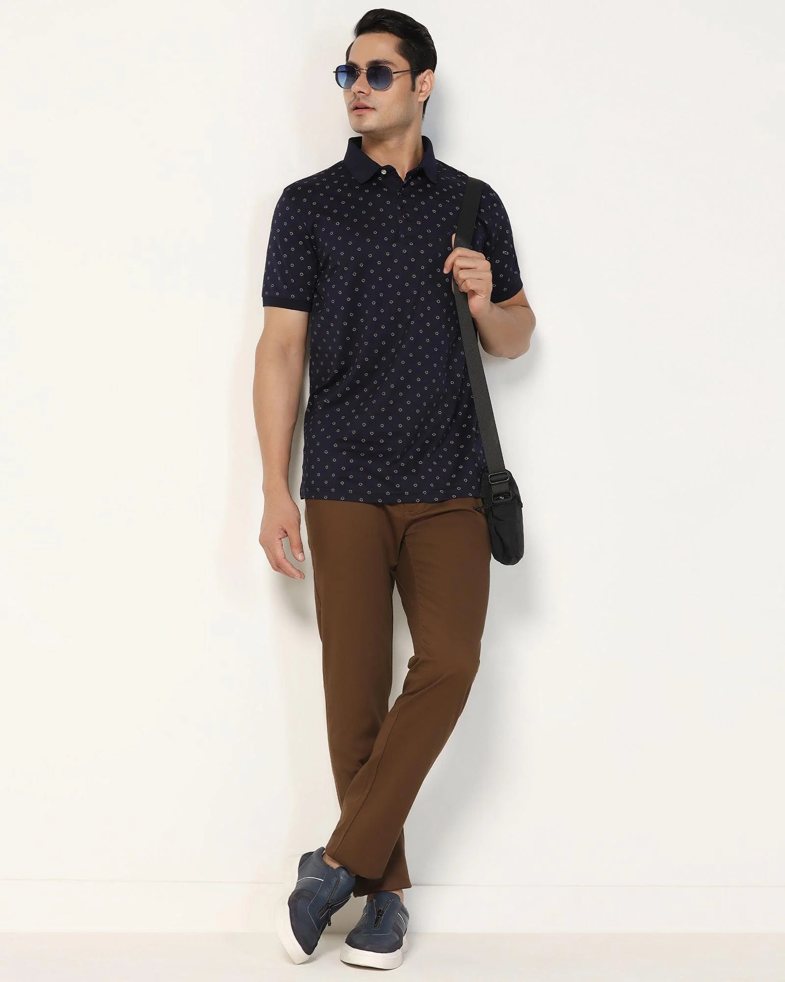 Slim Fit B-91 Casual Brown Solid Khakis - Marico - Image 7