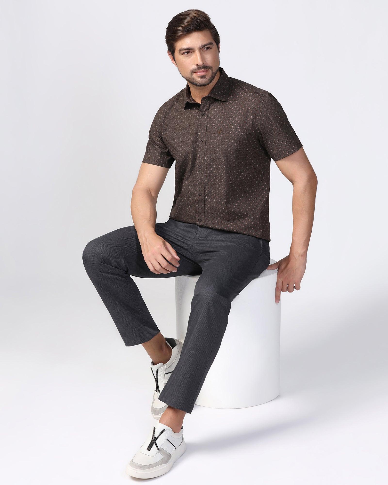 Slim Fit B-91 Casual Grey Printed Khakis - Bai - Image 7
