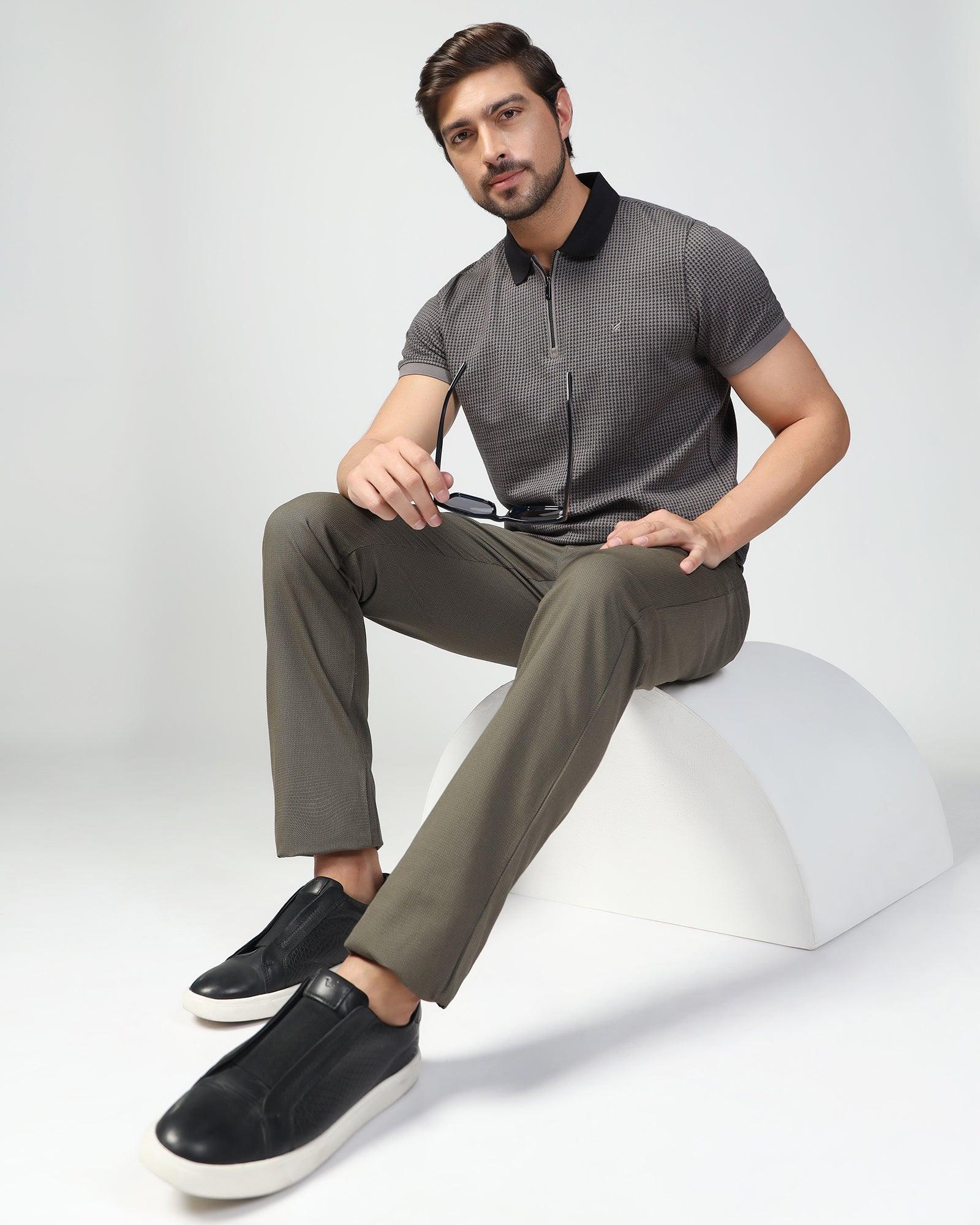 Slim Fit B-91 Casual Olive Printed Khakis - Bai - Image 7