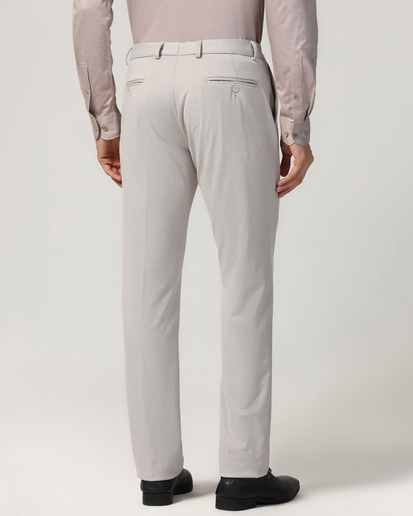 Slim Fit B-91 Formal Beige Textured Trouser - Hummer - Image 2
