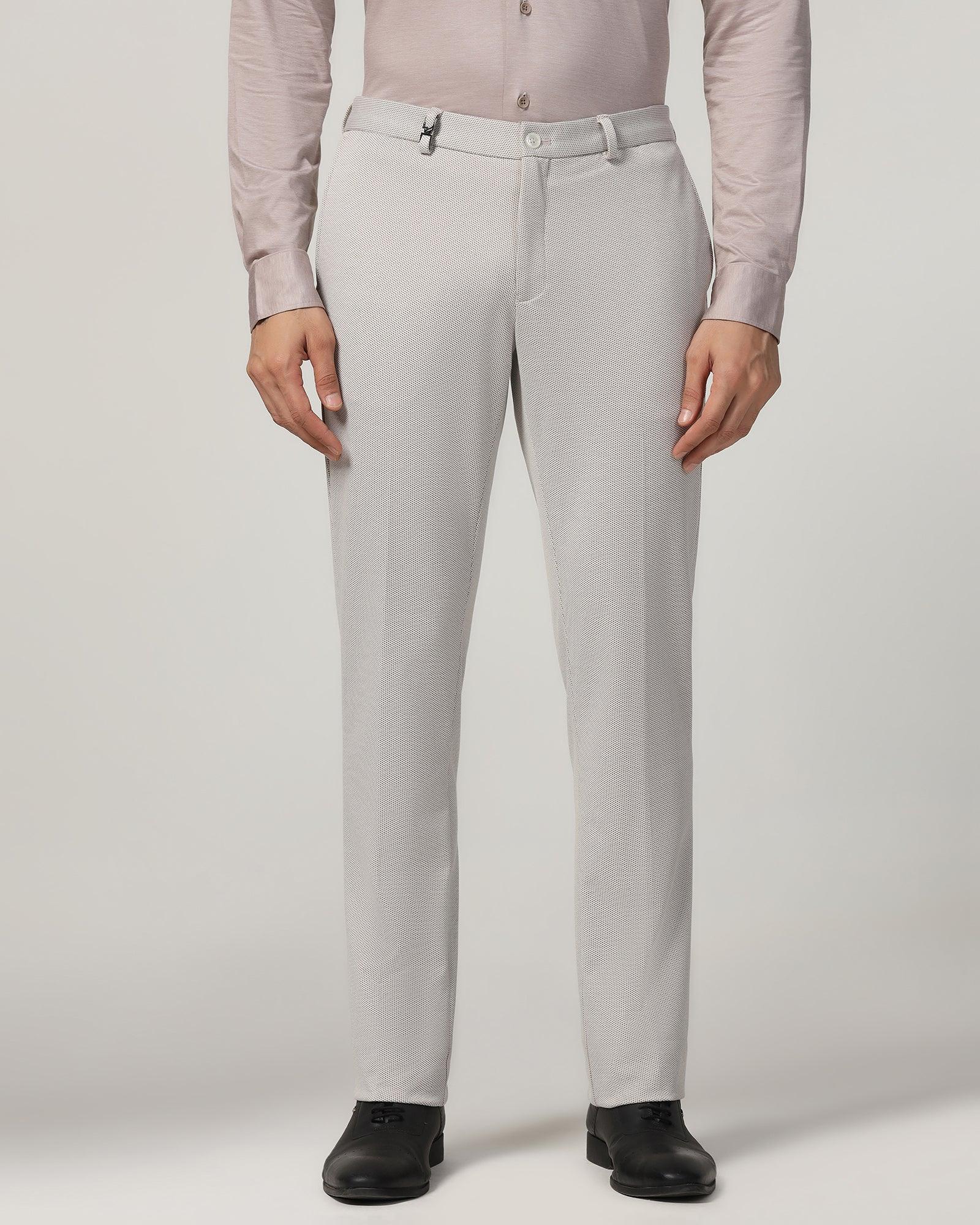 Slim Fit B-91 Formal Beige Textured Trouser - Hummer - Image 3
