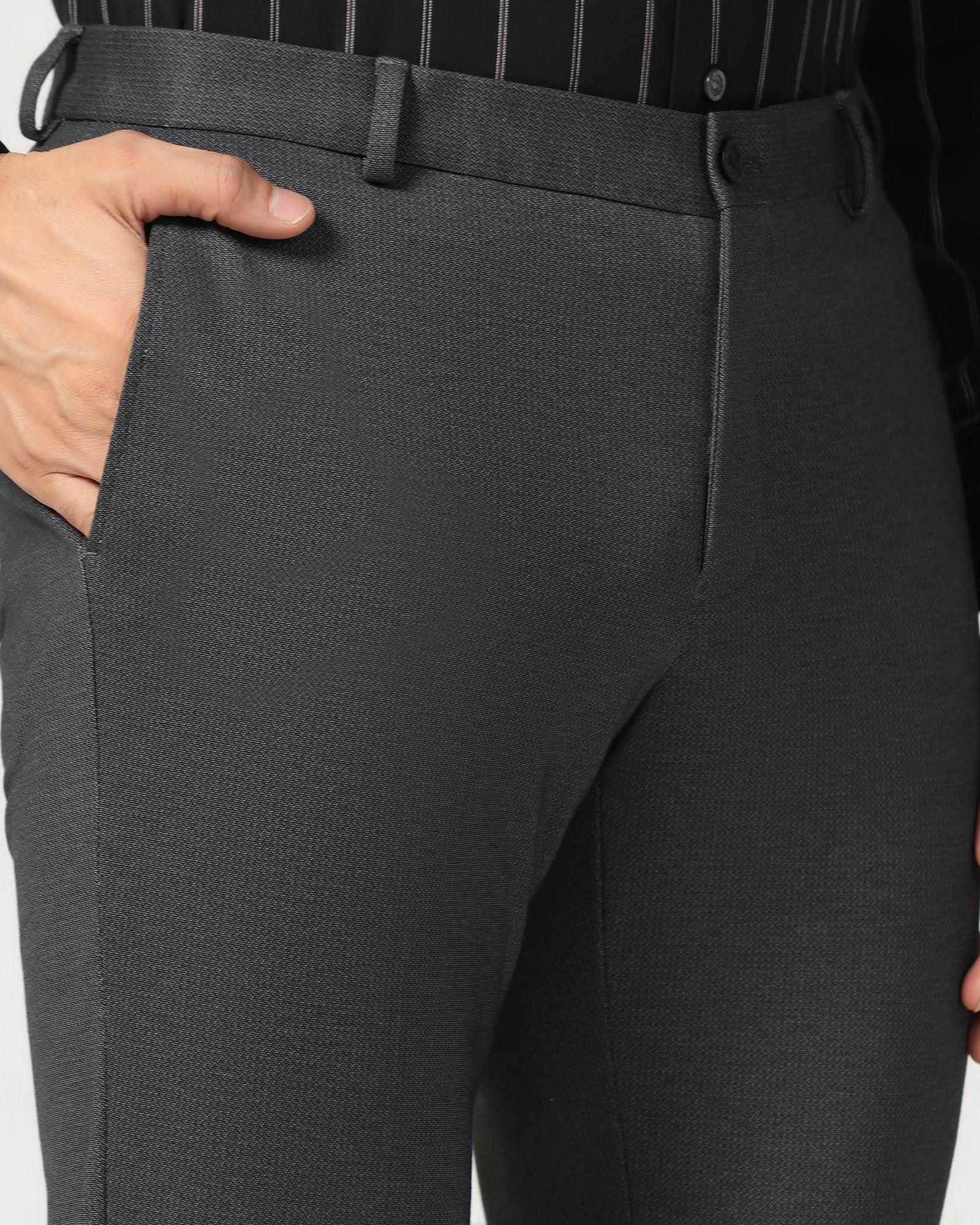 Slim Fit B-91 Formal Black Printed Trouser - Harrier - Image 4