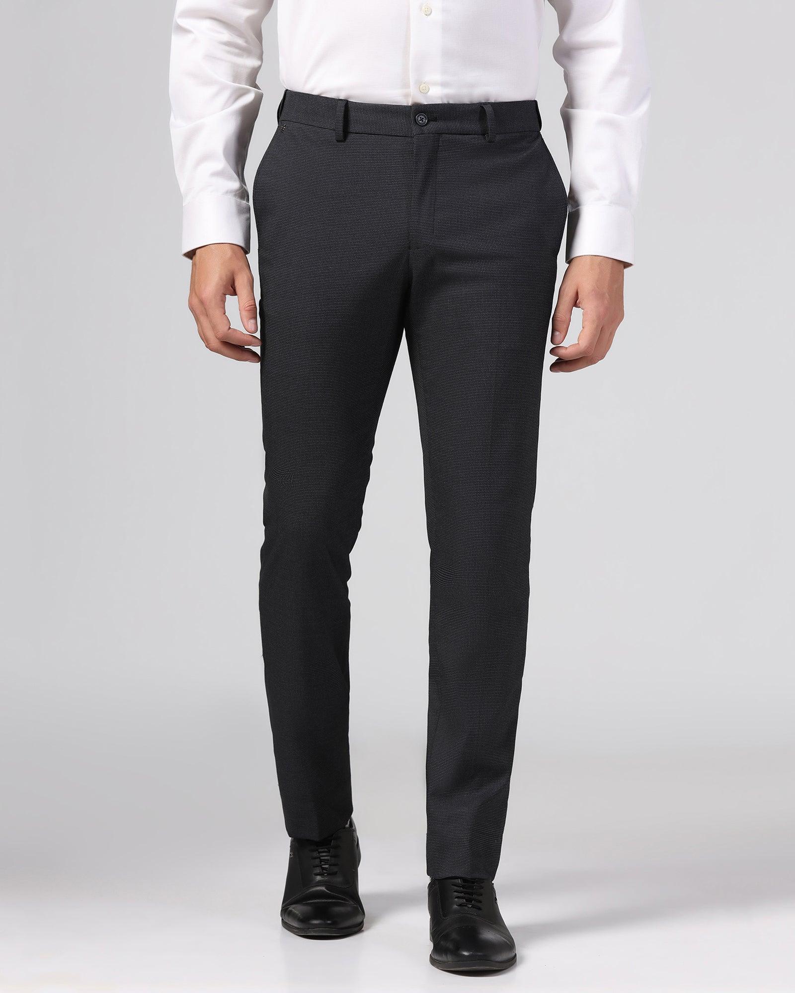 Slim Fit B-91 Formal Black Textured Trouser - Ford - Image 3