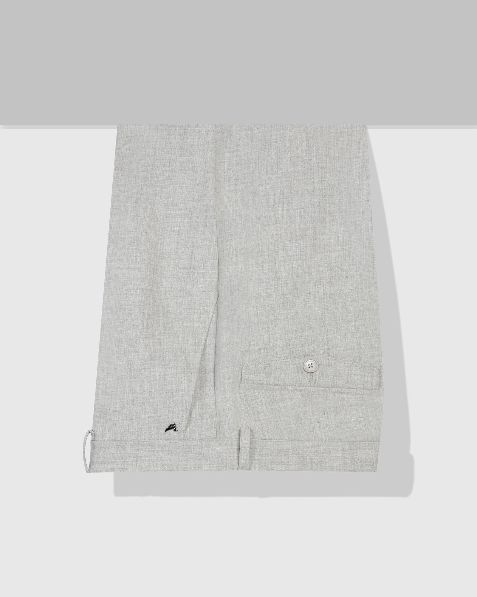 Slim Fit B-91 Formal Light Grey Solid Trouser - Jonny - Image 5