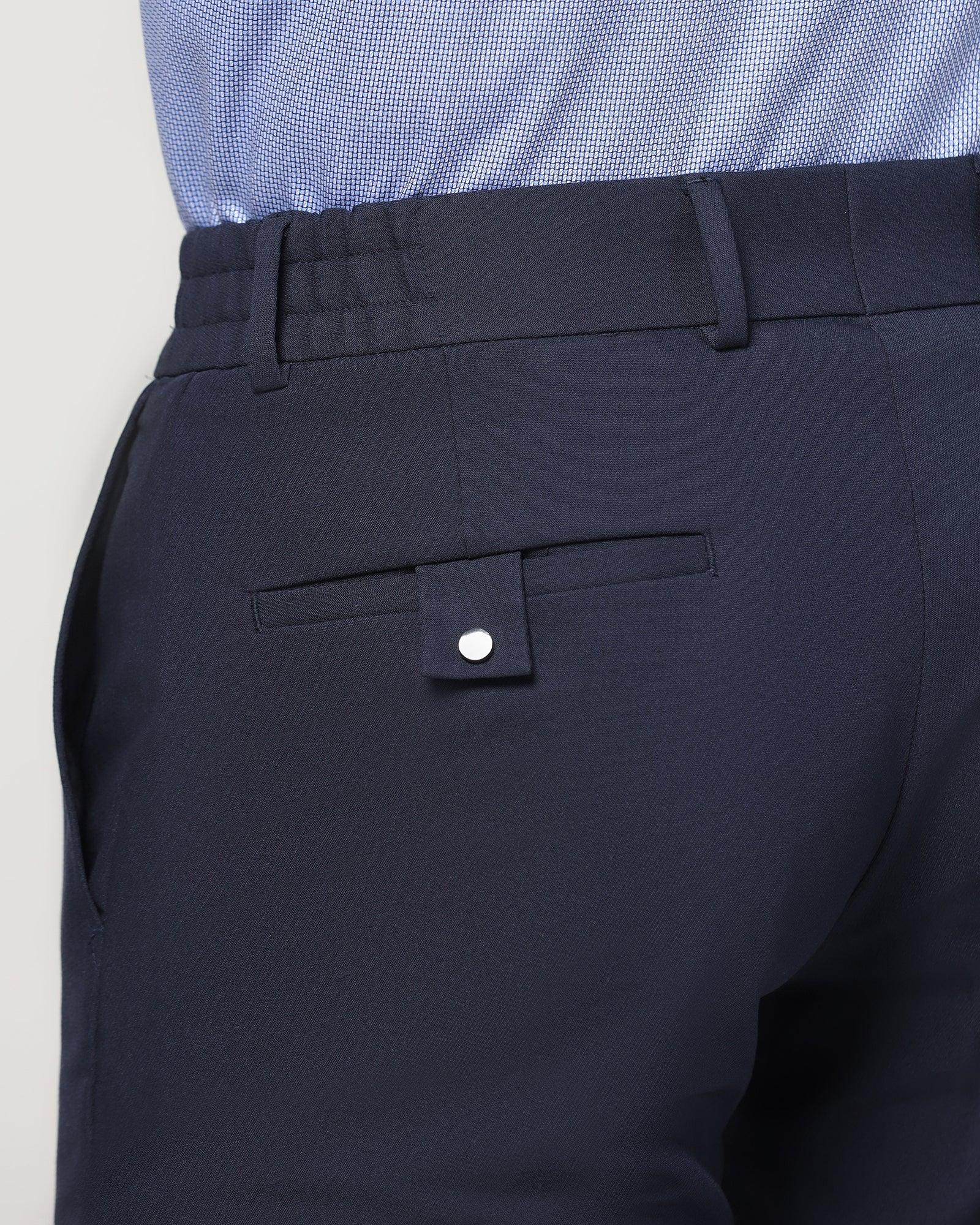 Slim Fit B-91 Formal Navy Solid Trouser - Hayabusa - Image 9