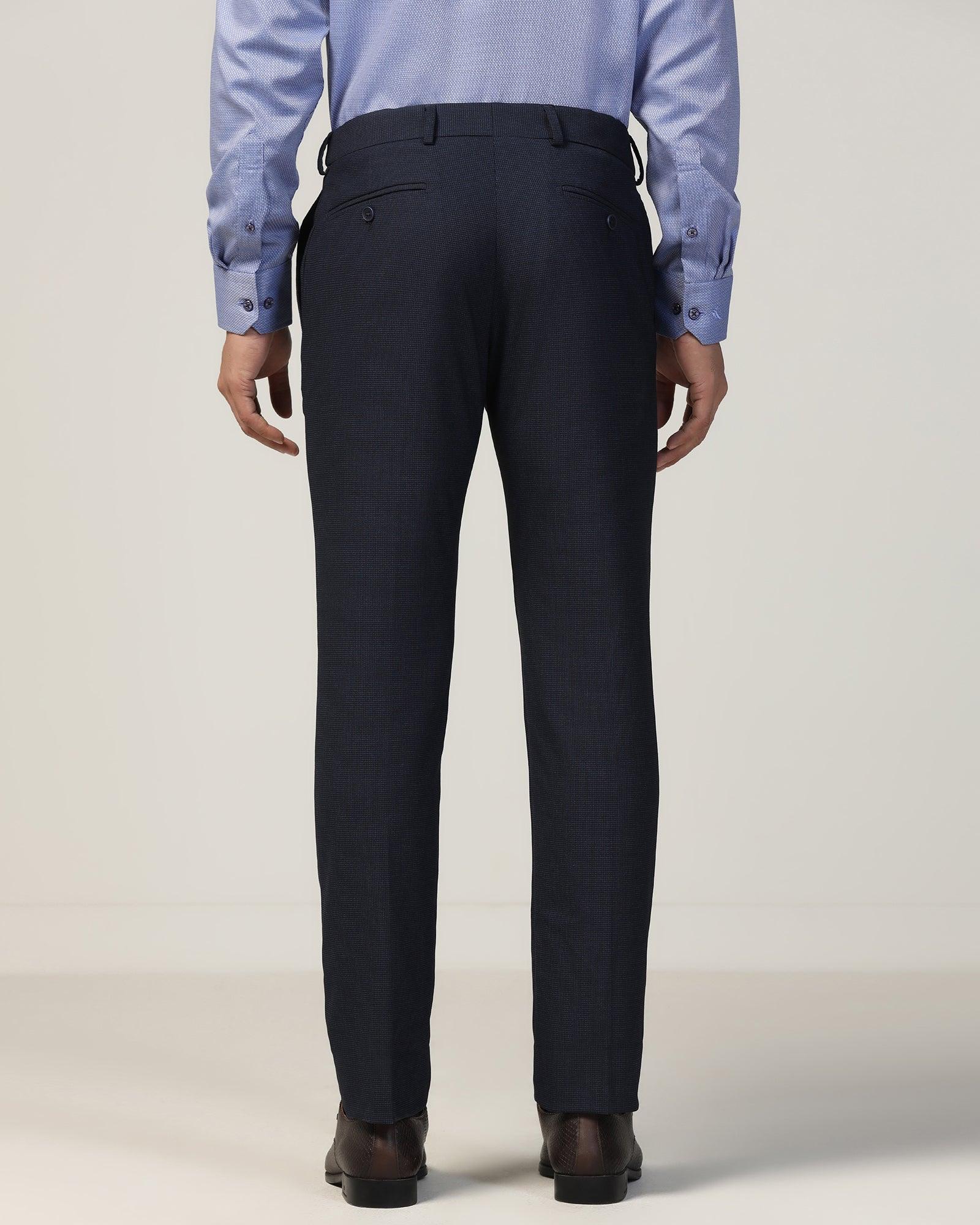Slim Fit B-91 Formal Navy Textured Trouser - Ford - Image 2