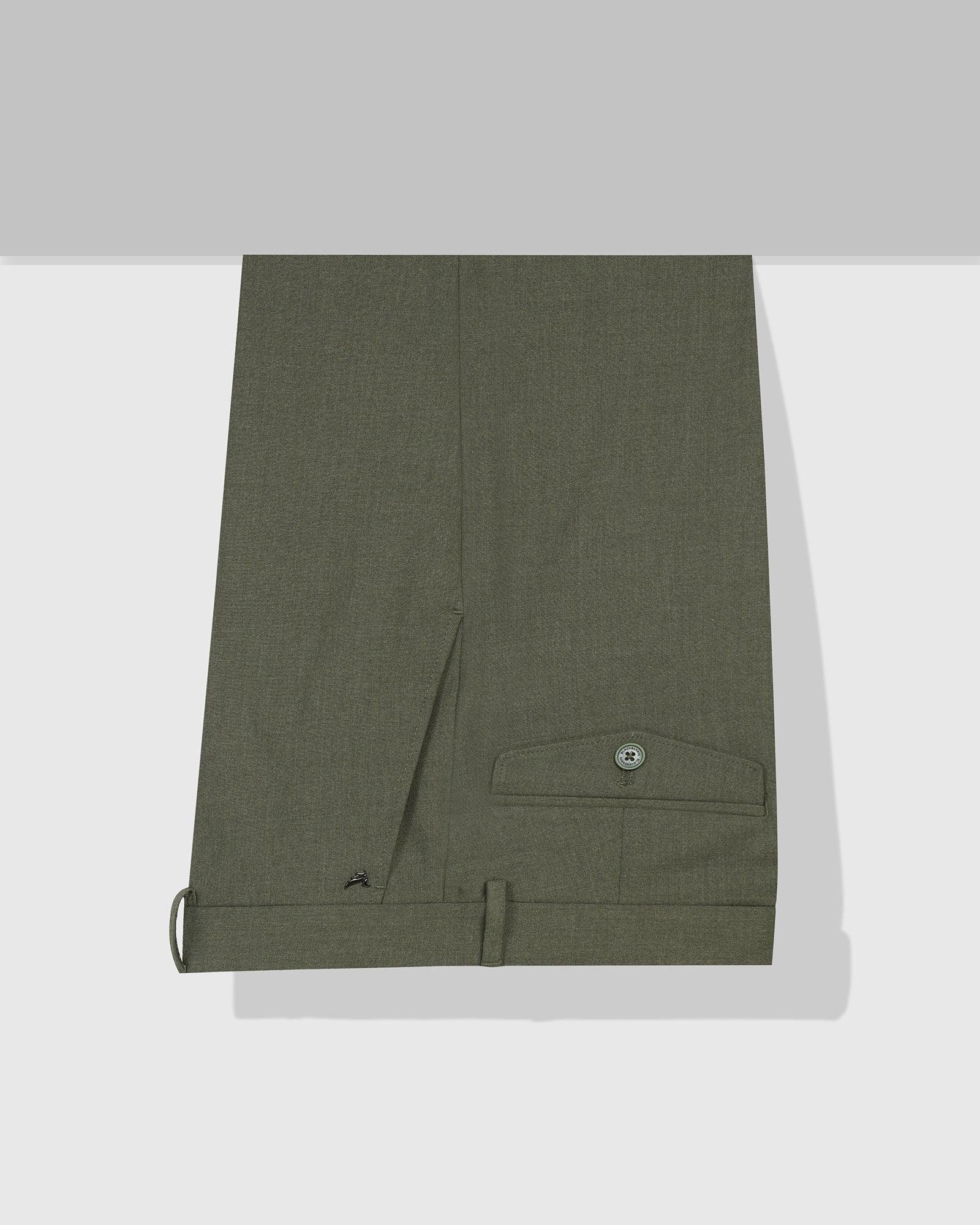 Slim Fit B-91 Formal Olive Solid Trouser - Jonny - Image 5