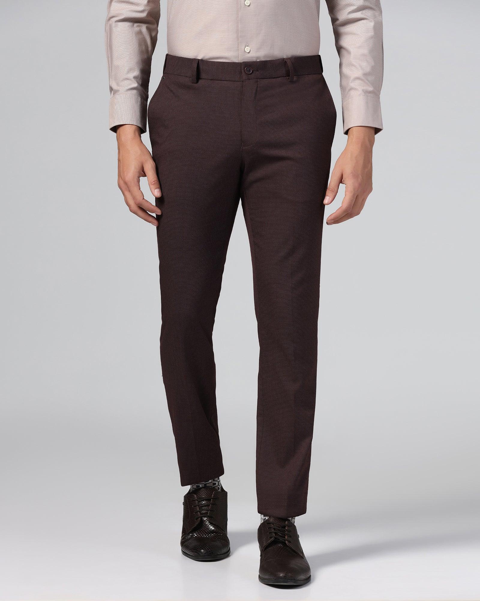 Slim Fit B-91 Formal Wine Textured Trouser - Ford - Image 3