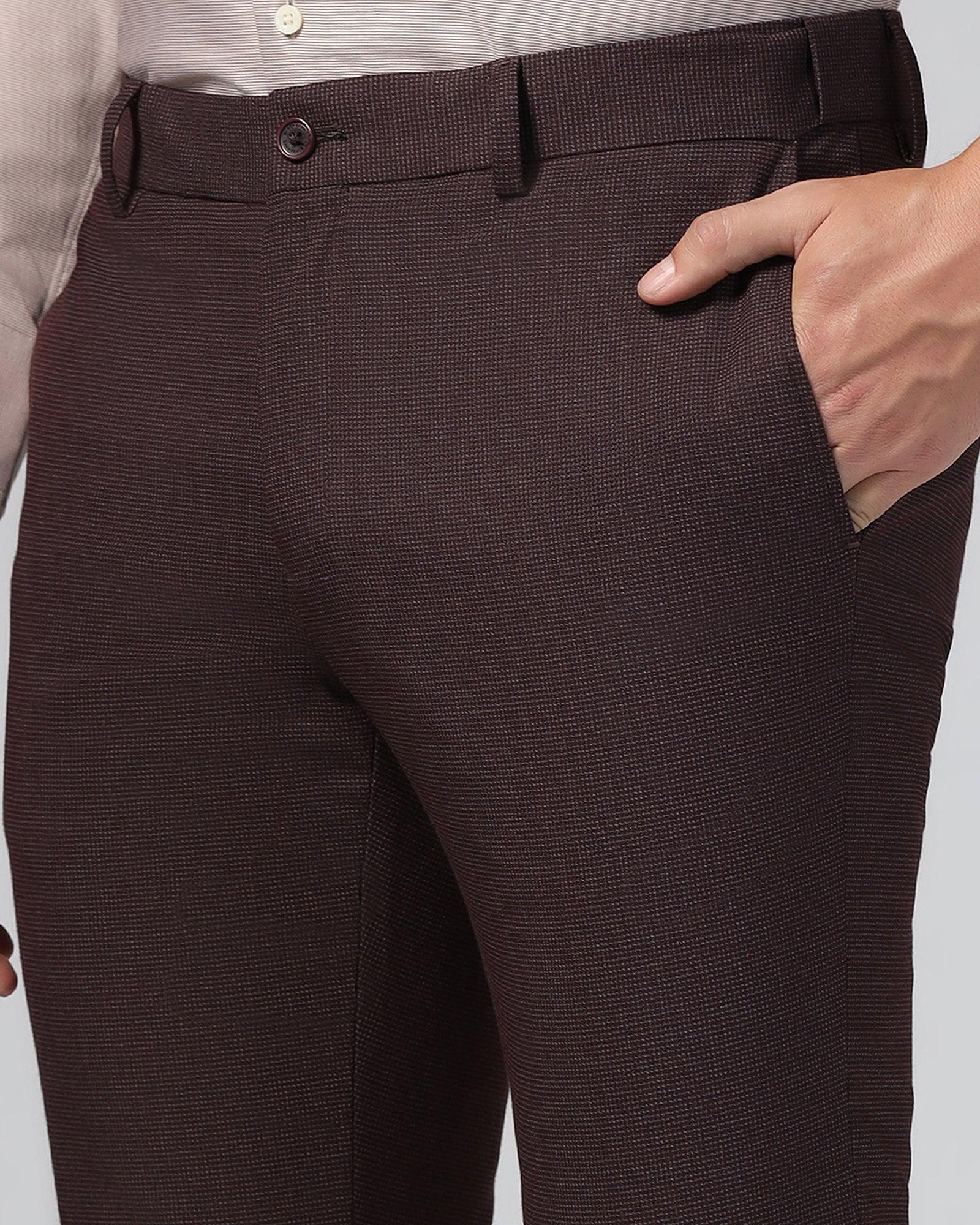 Slim Fit B-91 Formal Wine Textured Trouser - Ford - Image 4