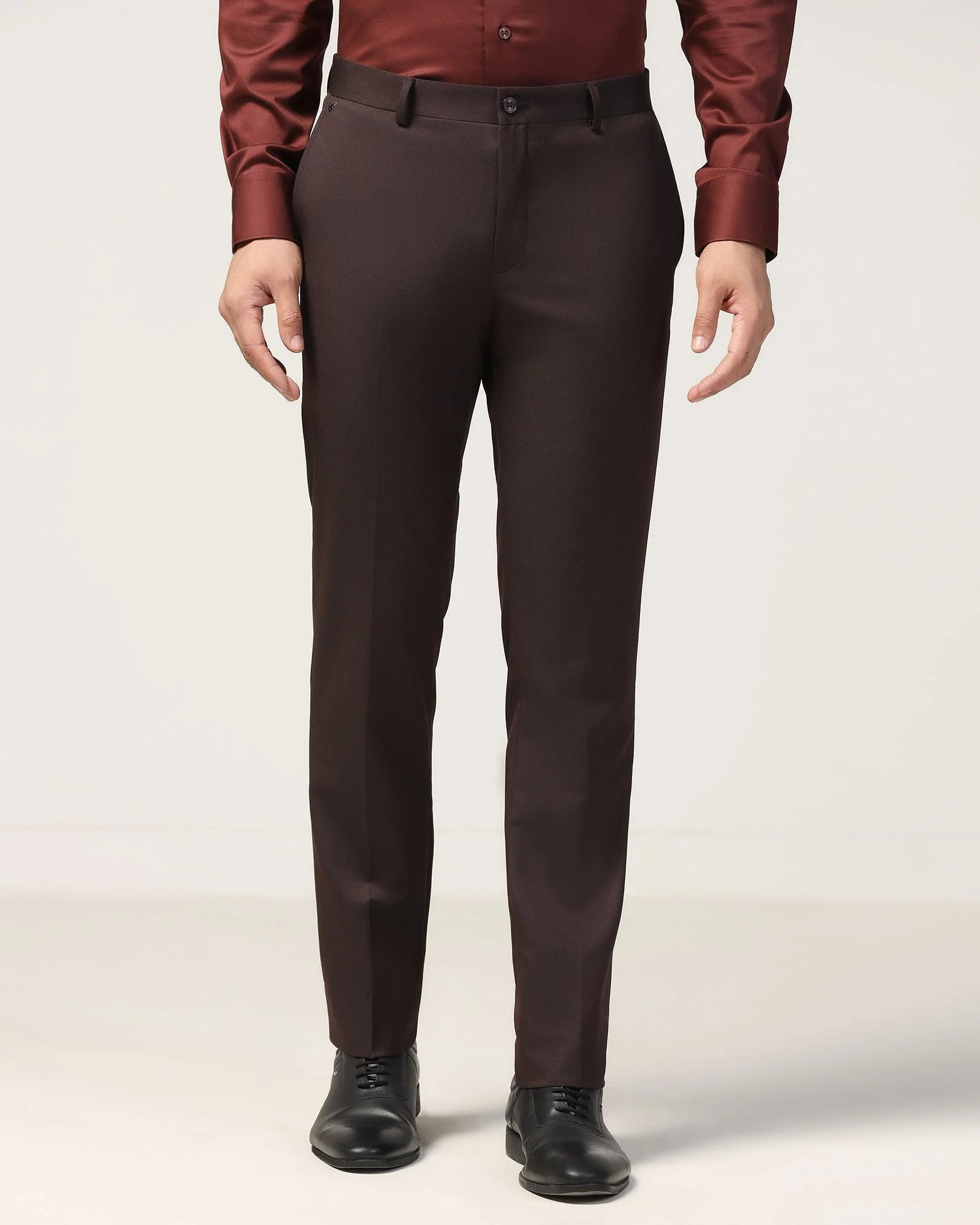 Slim Fit B-91 Formal Wine Textured Trouser - Gladiator - Image 3