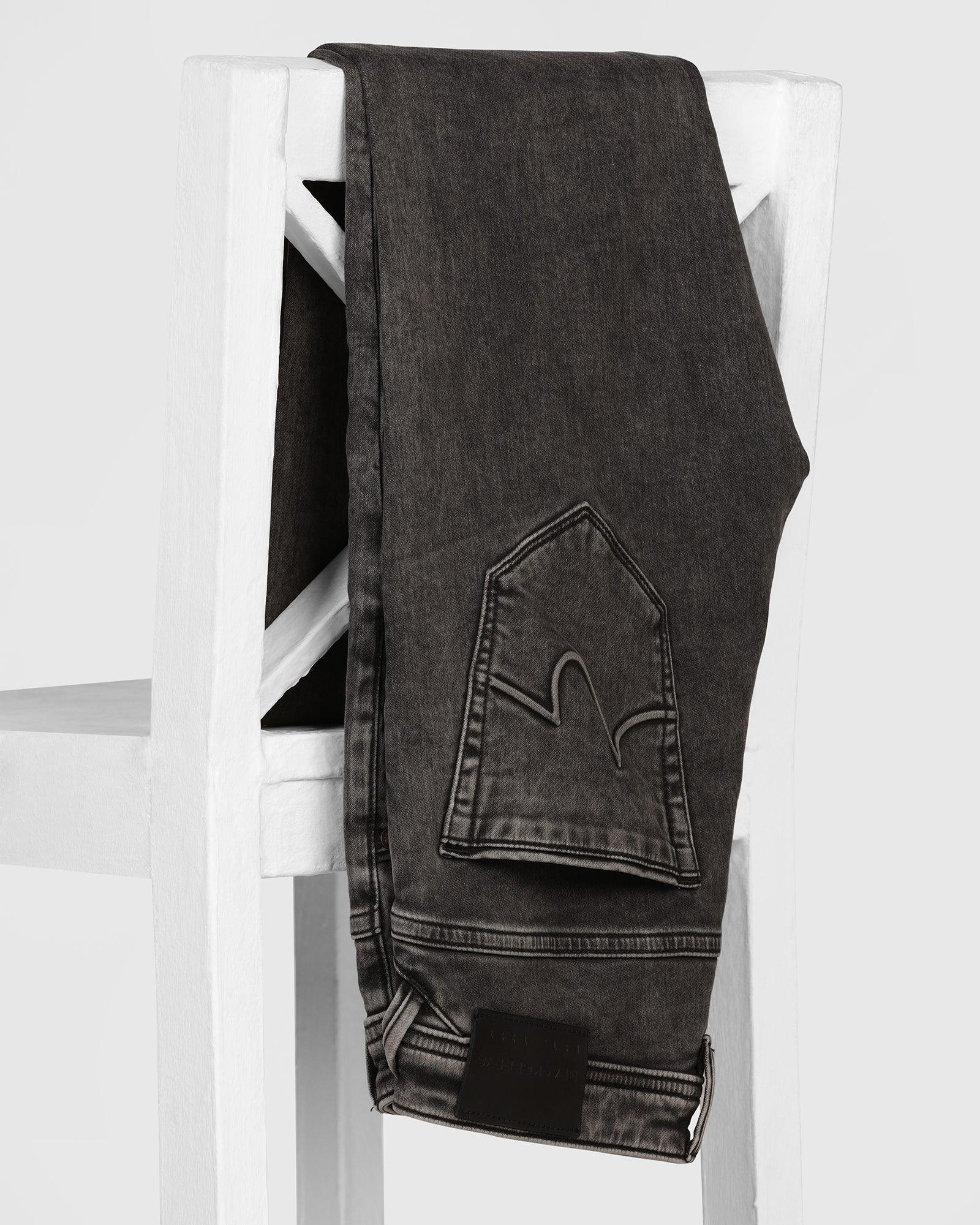 Slim Yonk Fit Black Textured Jeans - Divine - Image 4