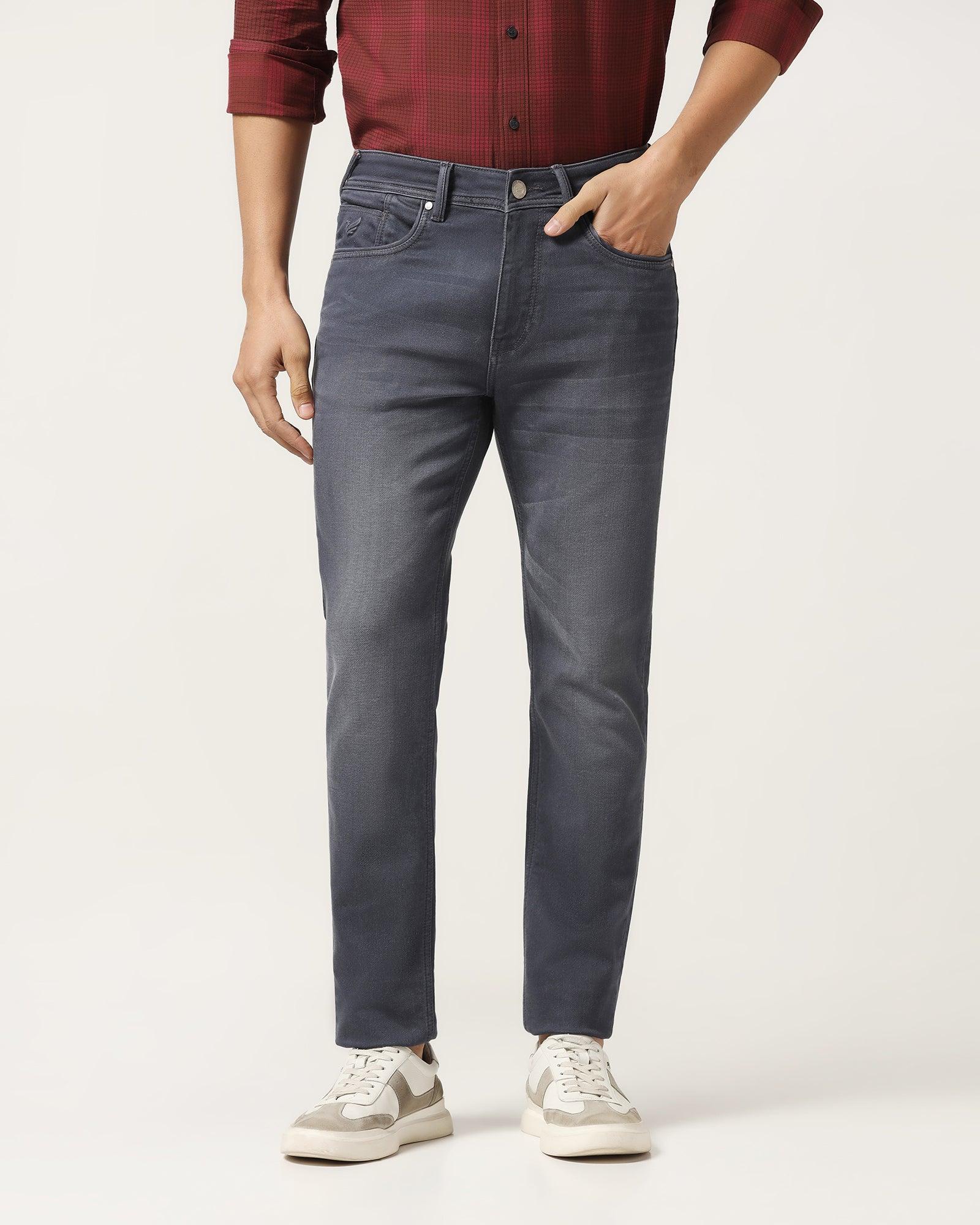Slim Yonk Fit Grey Textured Jeans - Pat - Image 3
